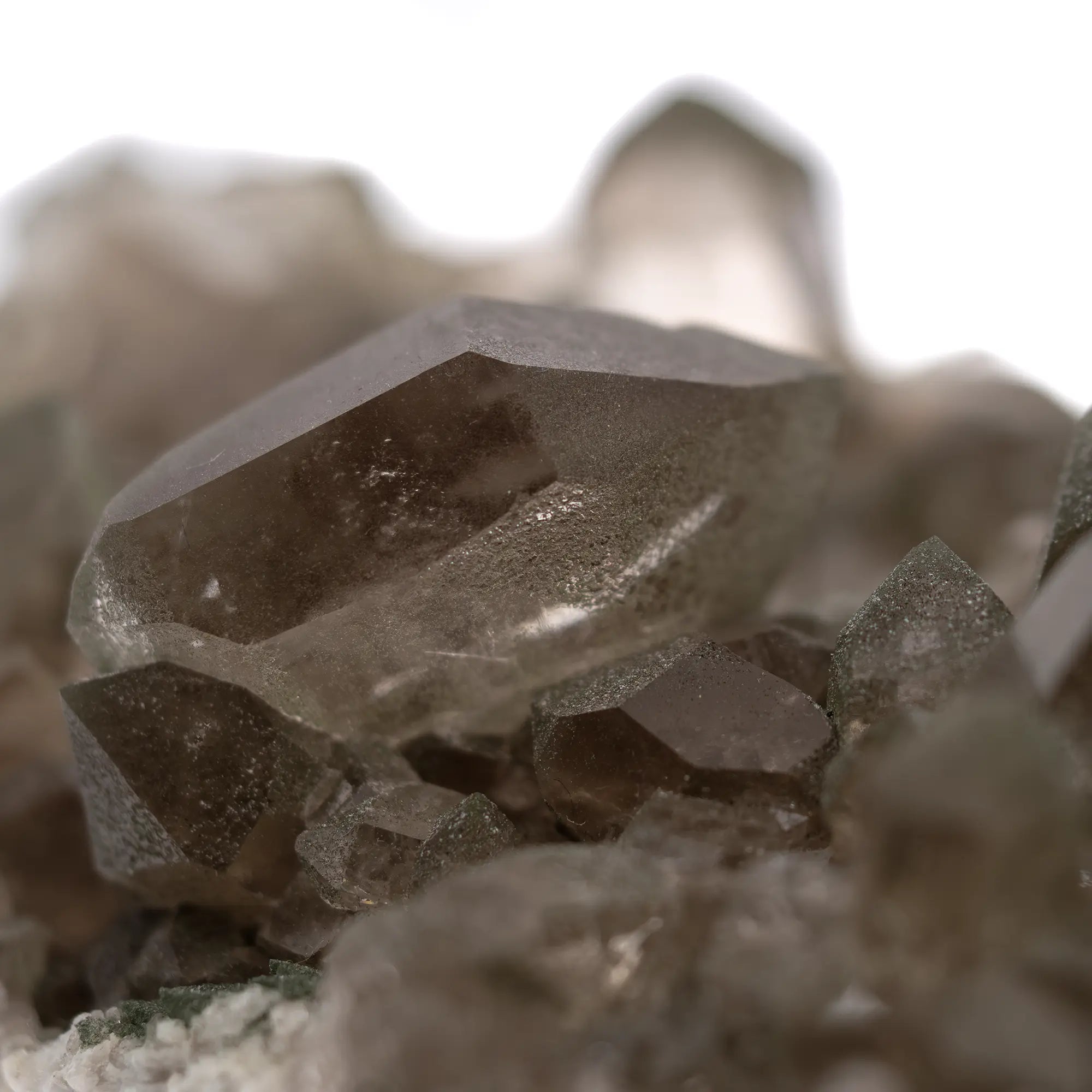Gwindel quartz fumé du Jardin de Talèfre Mont Blanc sur gangue granitique