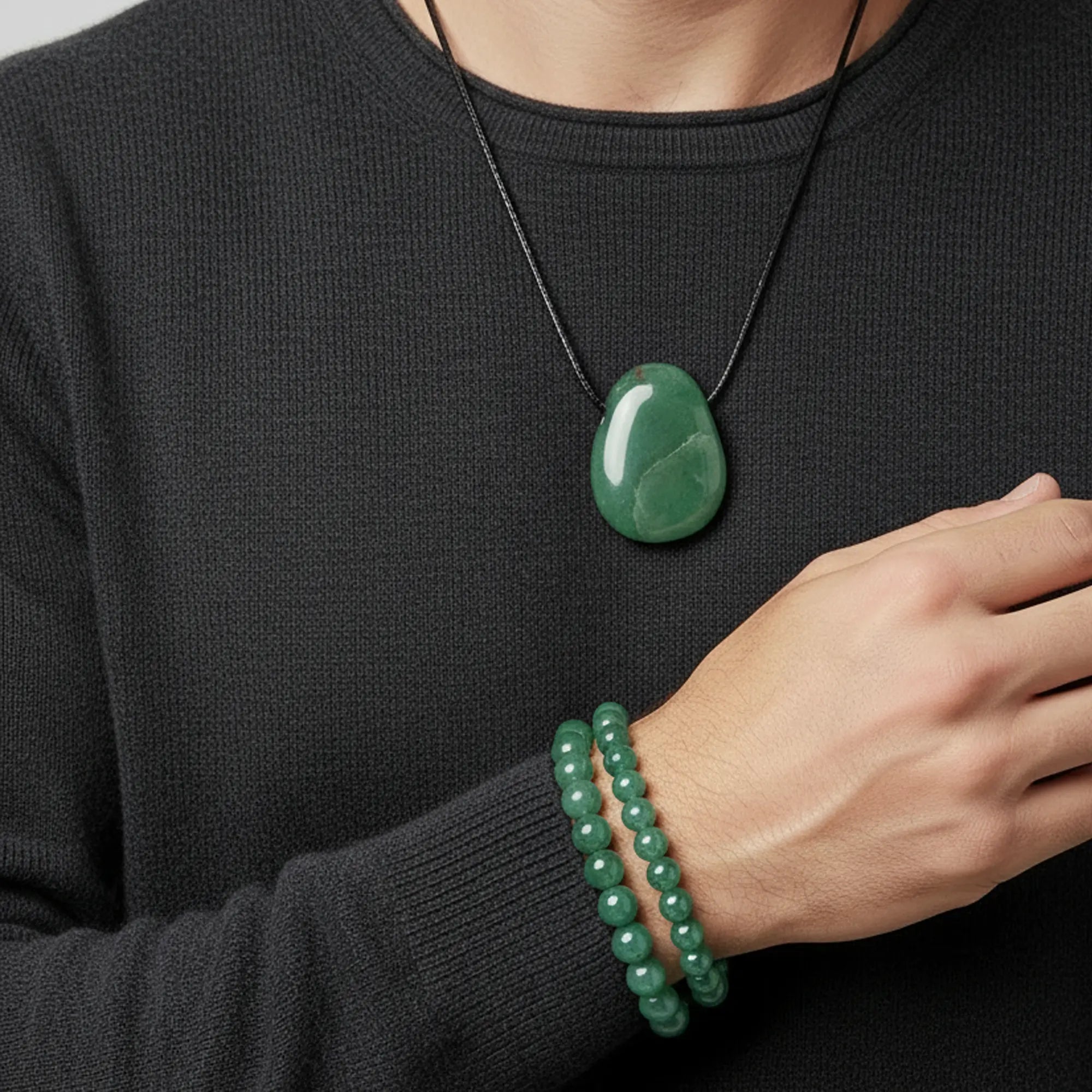 Pendentif Aventurine verte - pierre percée 