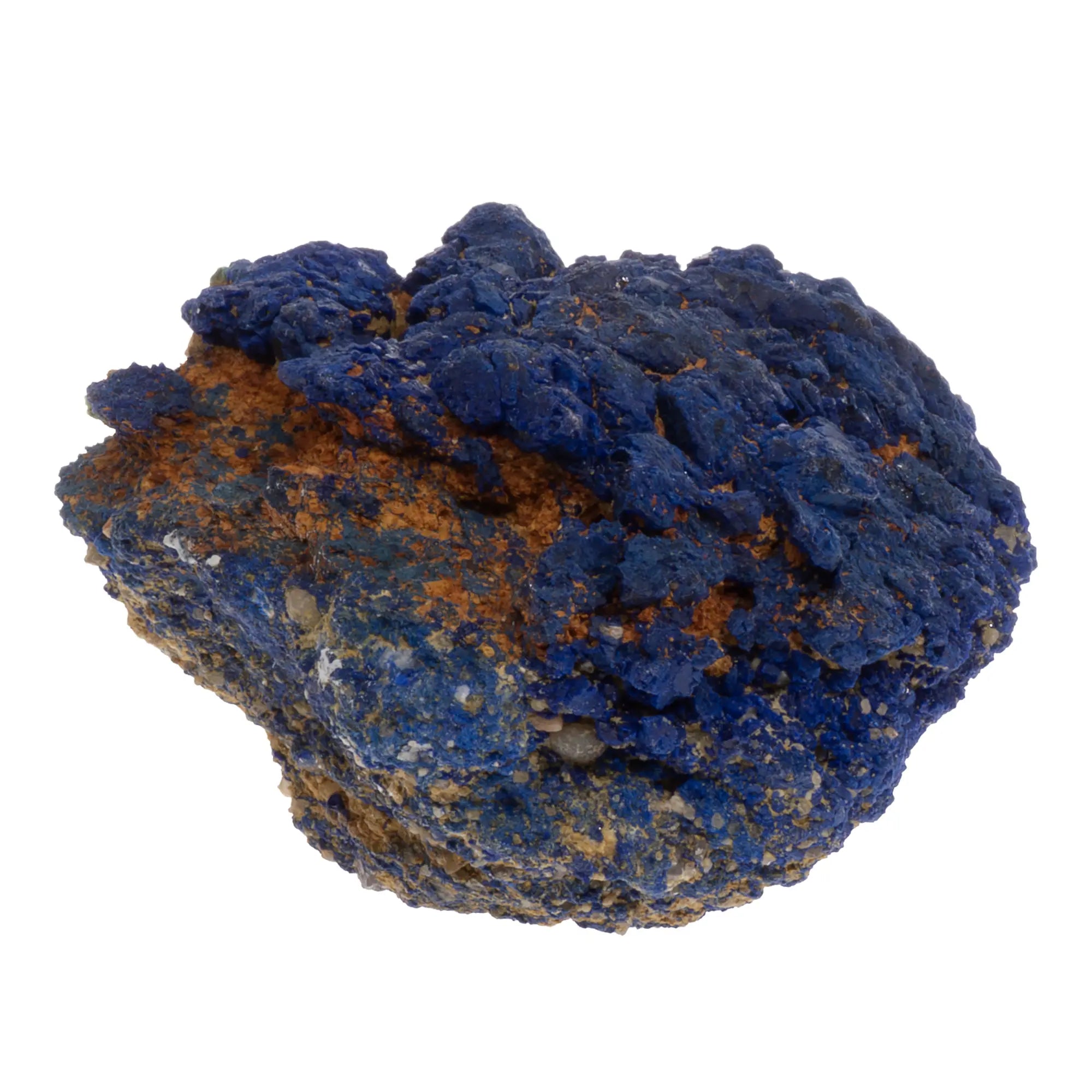 Nodule Azurite Cuprite Chessy France vue détail chessylite bleu cuprite rouge minéral