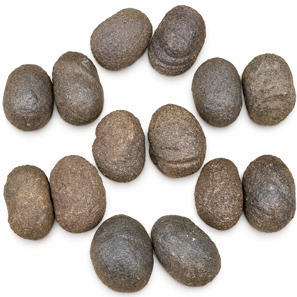 Pierre brute Boji d’Arizona vendue par paire, ensemble de pierres naturelles brutes aux formes et teintes brun gris