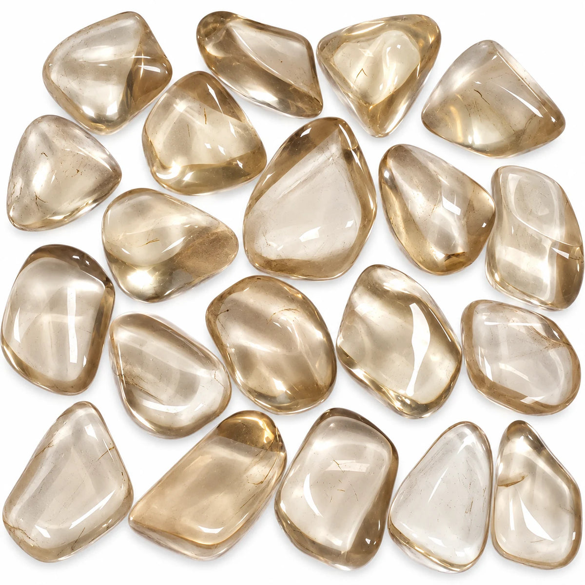 Pierre roulée naturelle Bytownite, appelée aussi labradorite dorée, de Madagascar, pierres polies translucides aux nuances champagne