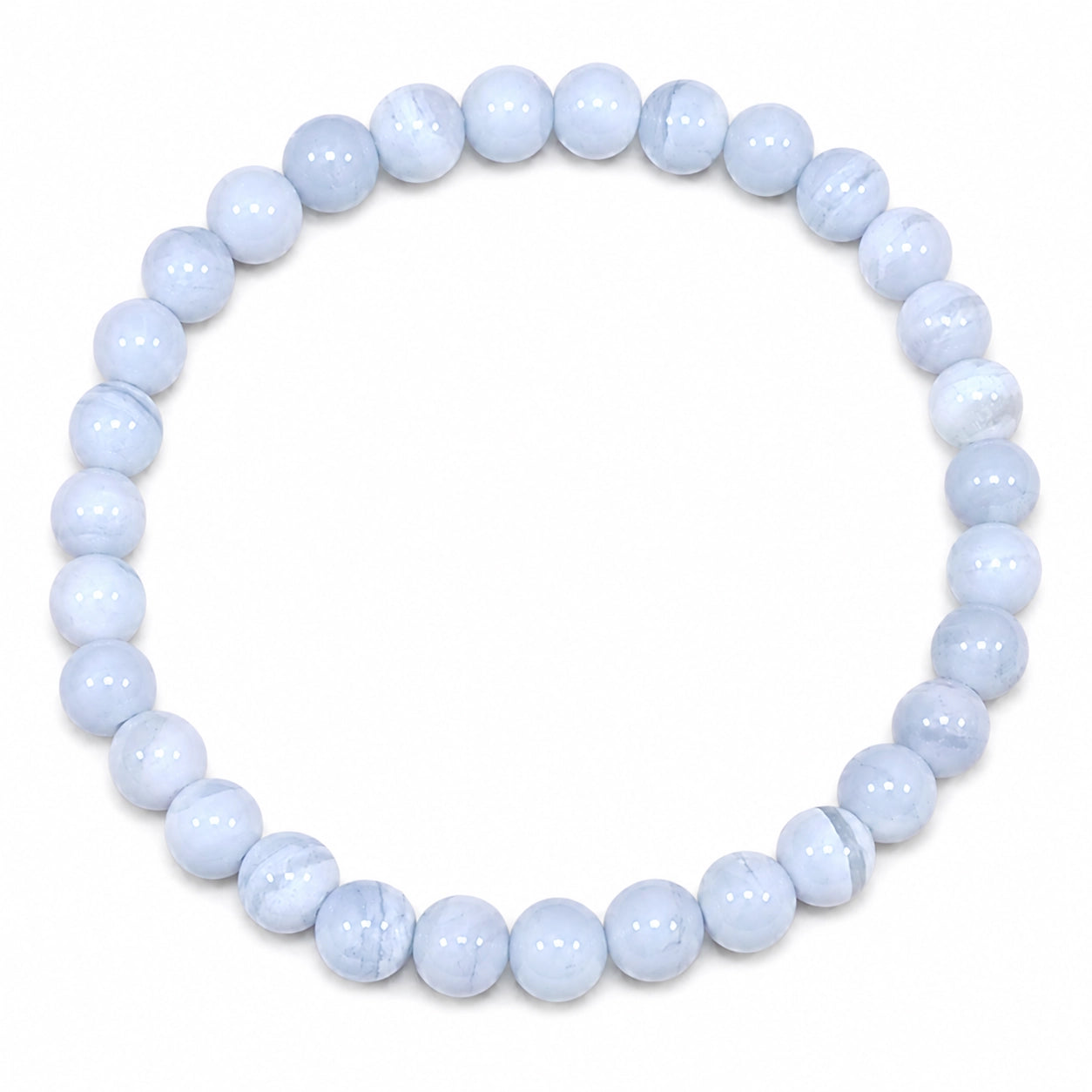 Bracelet Calcédoine du Brésil perle ronde 6mm