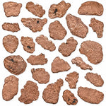 Lot de véritables pépites de cuivre natif du Michigan, États-Unis, présentées sur fond blanc. Échantillons de cuivre naturel massif aux formes irrégulières, destinés à la collection de minéraux, à la minéralogie et à la lithothérapie.