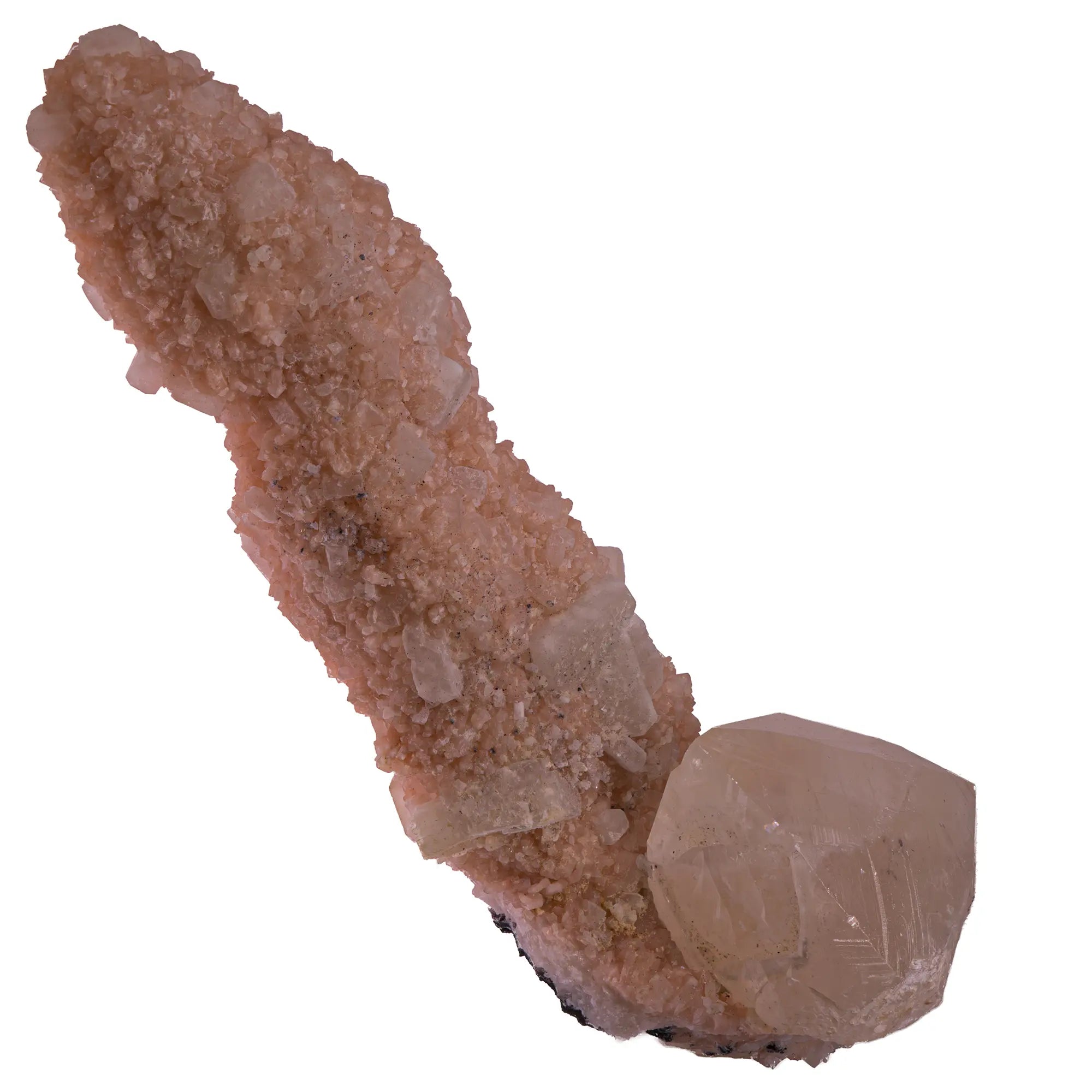 "le Calumet" - cristal de calcite sur stalactite de stilbite & apophyllite - Inde