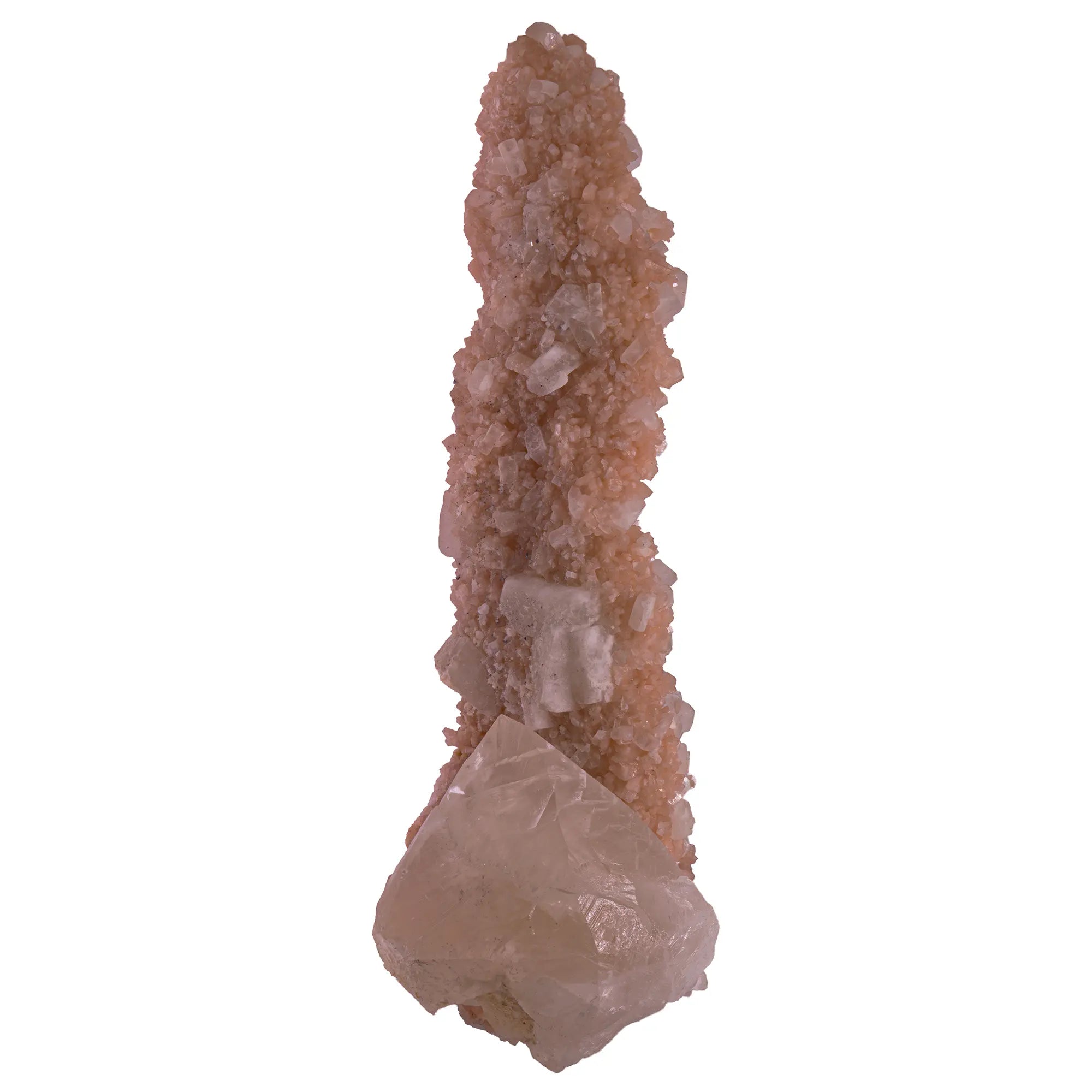 "le Calumet" - cristal de calcite sur stalactite de stilbite & apophyllite - Inde