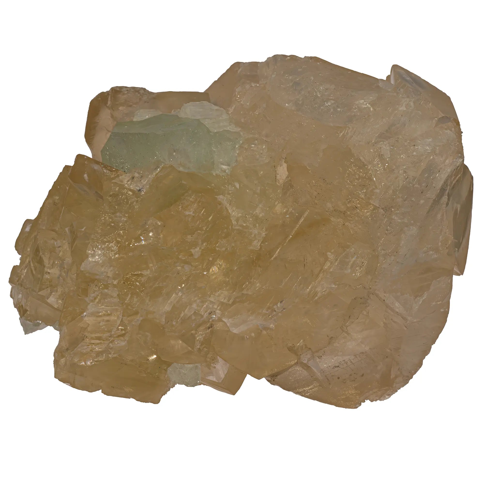cristaux de calcite et apophyllite verte sur gangue