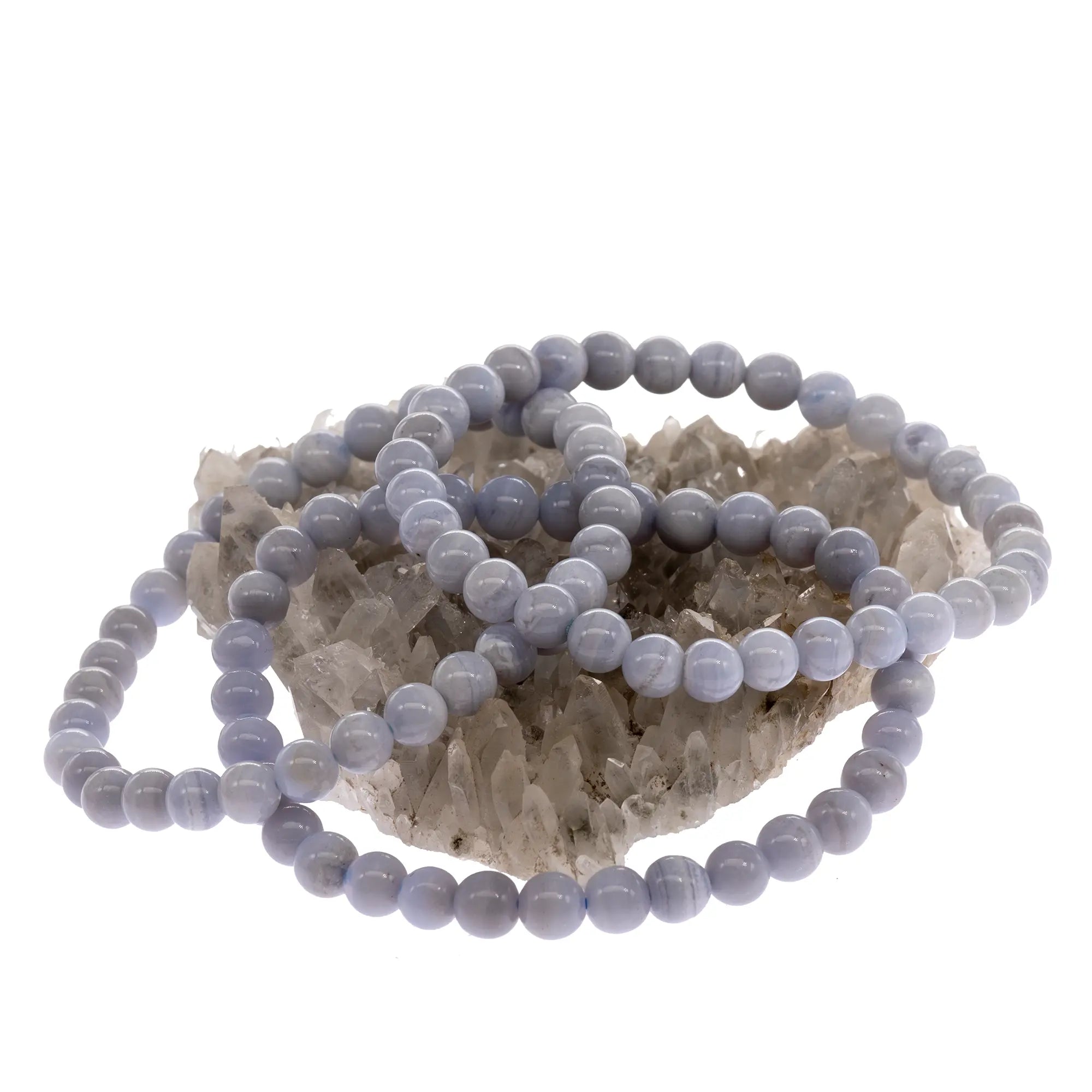 Bracelet calcédoine perle ronde 6mm
