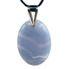 Pendentif calcédoine bleue argent - 3-3,5cm - CRISTAL SOURCES