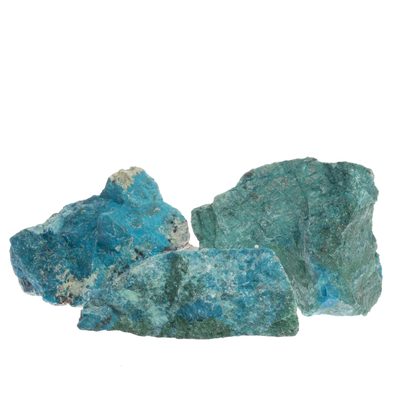 Chrysocolle brute Arizona lot vue ensemble 5-6cm bleu-vert naturelle collection
