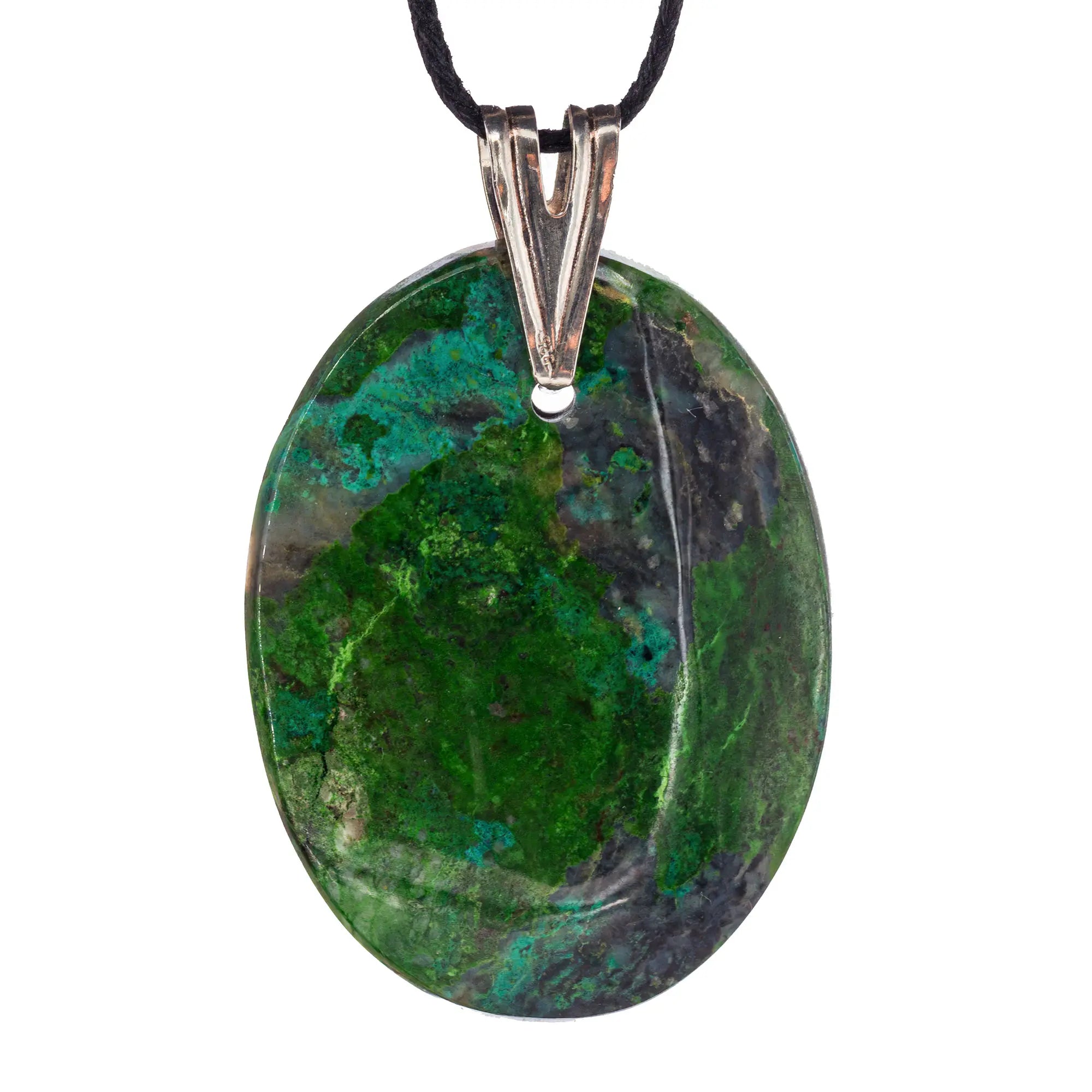 Pendentif Chrysocolle argent - CRISTAL SOURCES