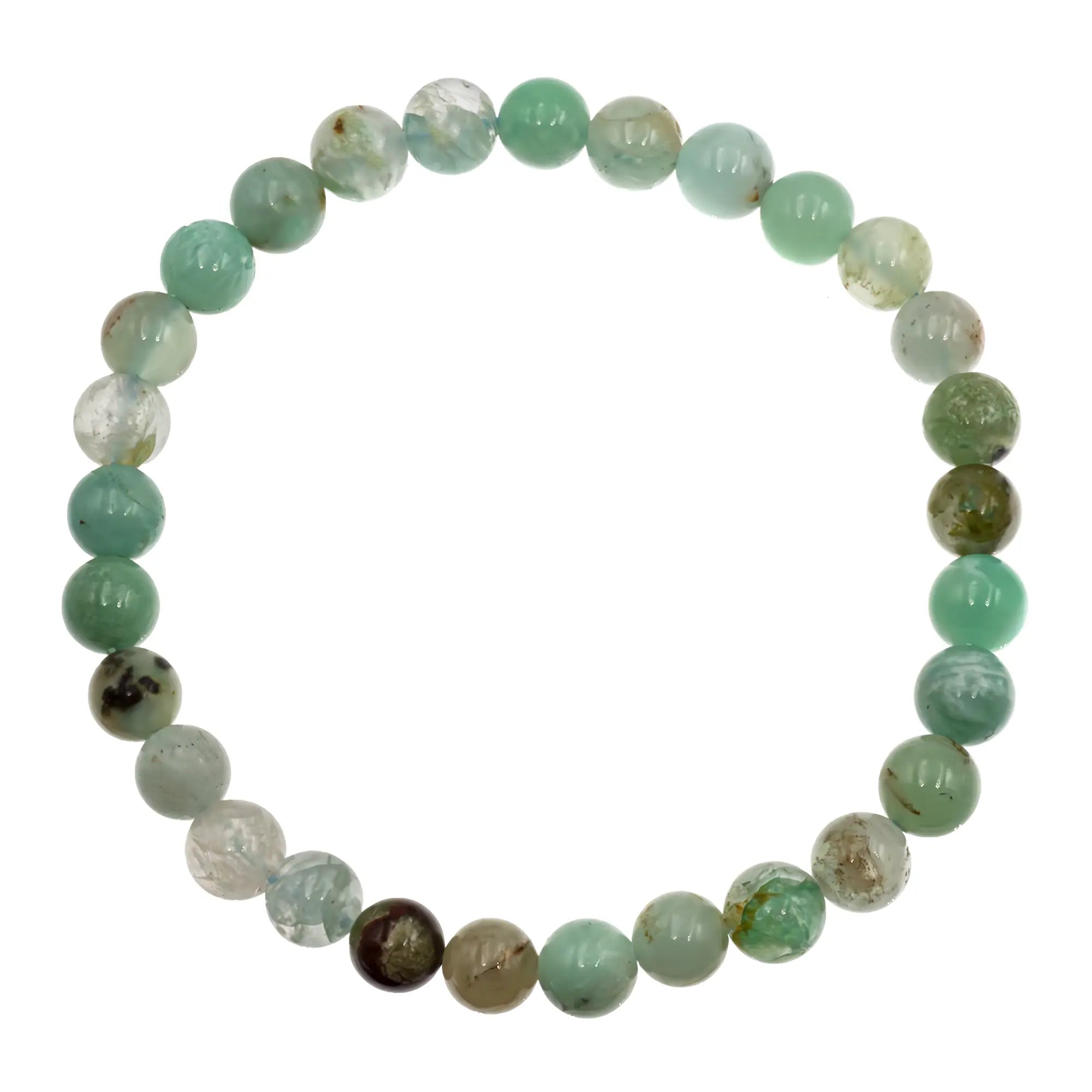 Bracelet Chrysoprase perle ronde 6mm  - CRISTAL SOURCES