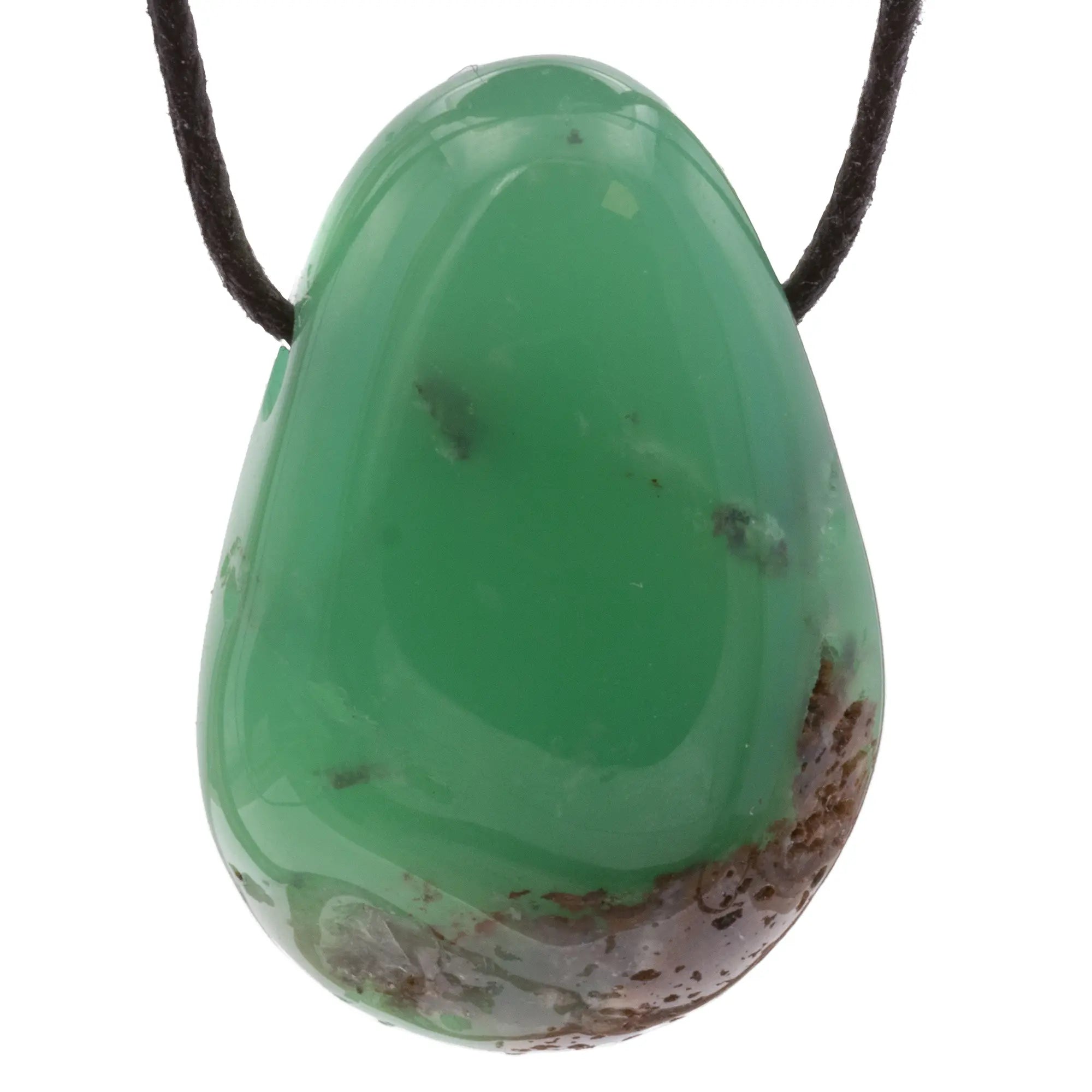 Pendentif chrysoprase - pierre percée  - CRISTAL SOURCES