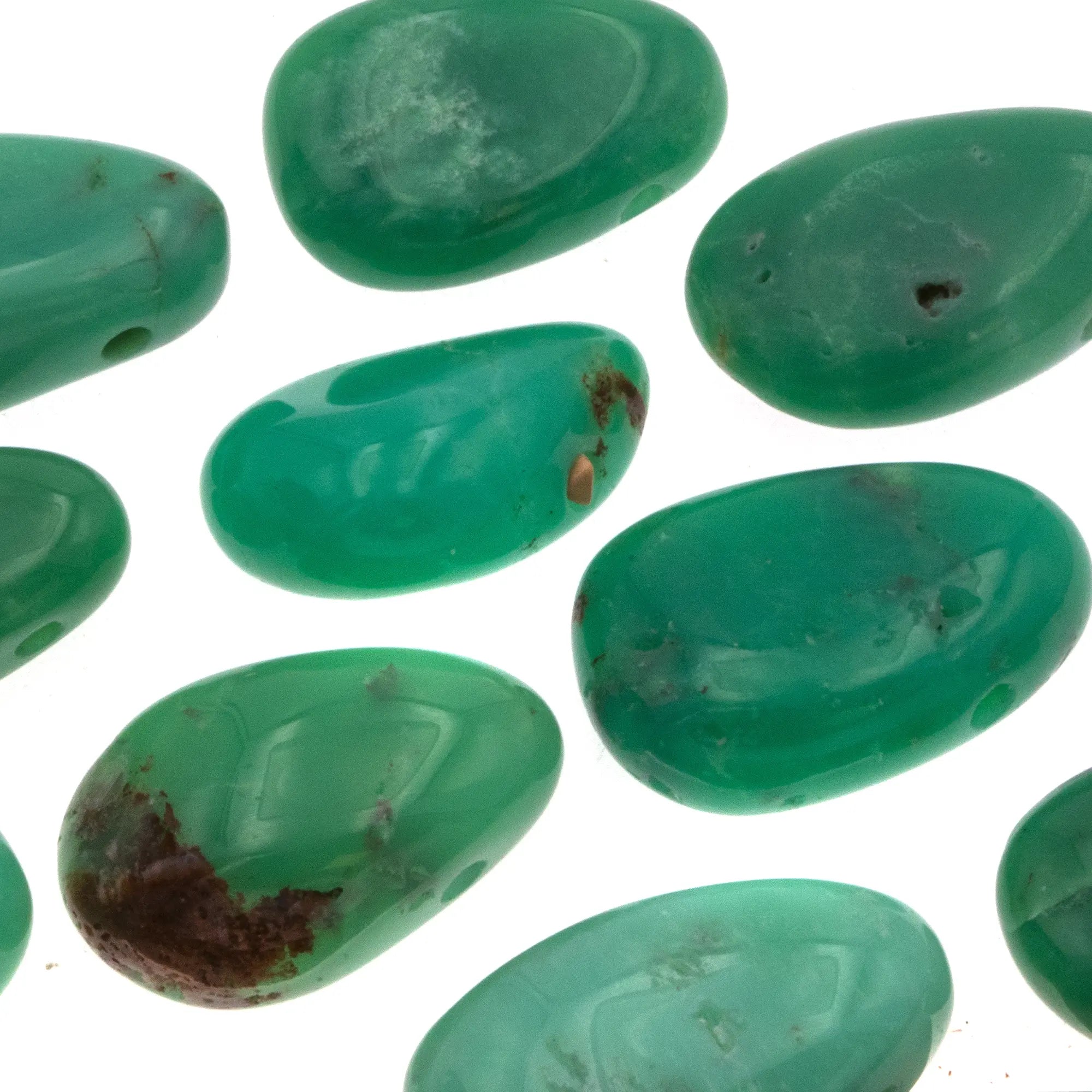 Pendentif chrysoprase - pierre percée  - CRISTAL SOURCES