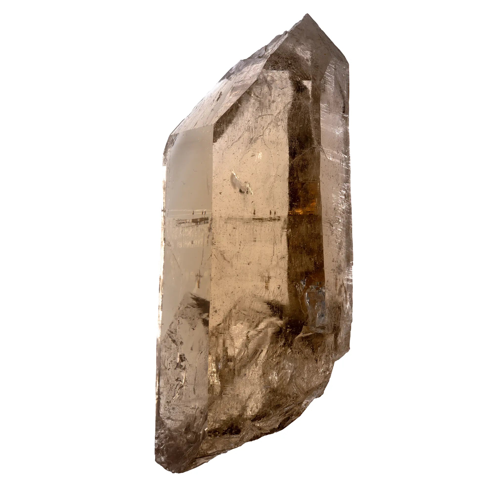 Grand cristal Citrine naturelle Brésil Minas Gerais détail couleur jaune doré poli