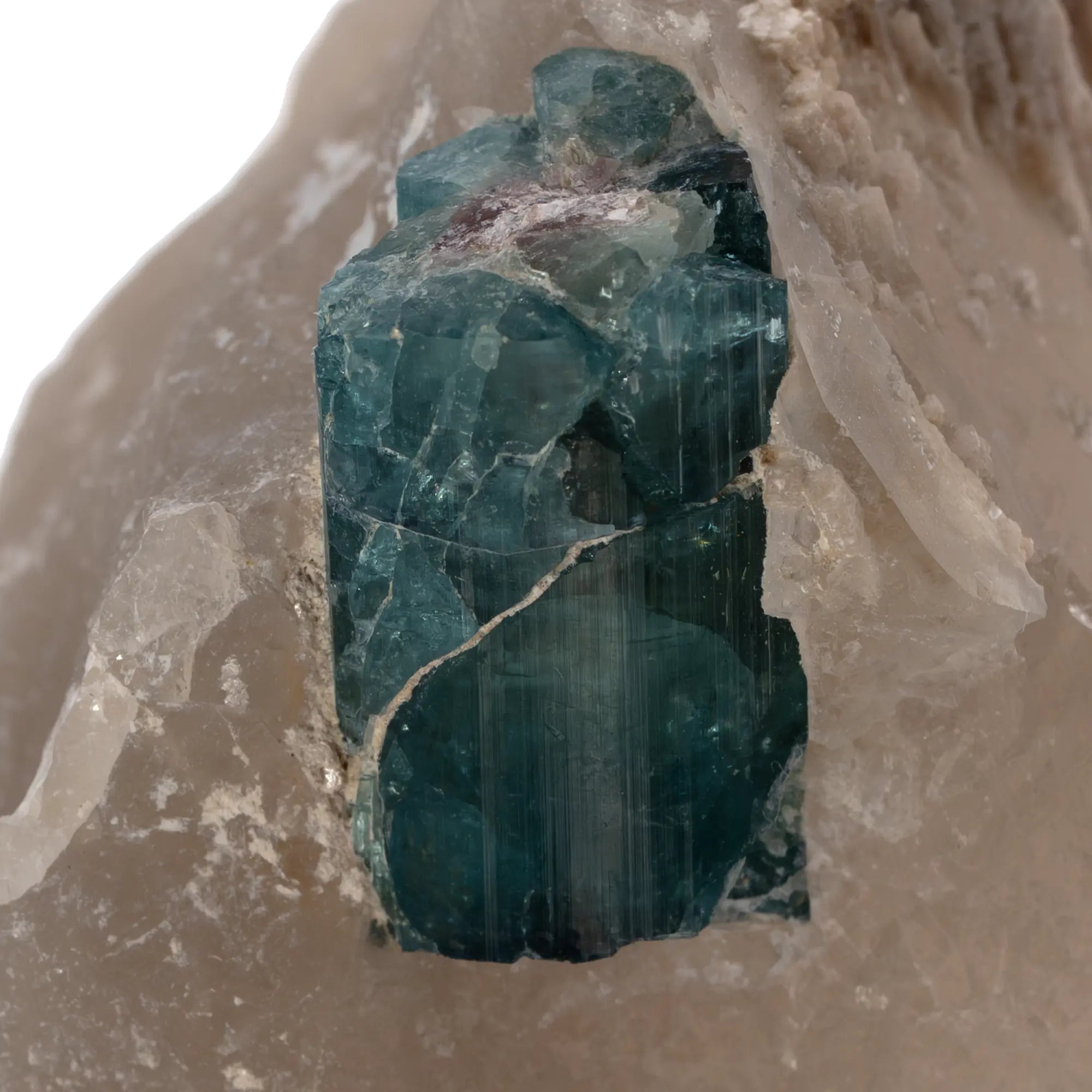 Tourmaline bleue sur Citrine - Barra do Salinas - 402 gr