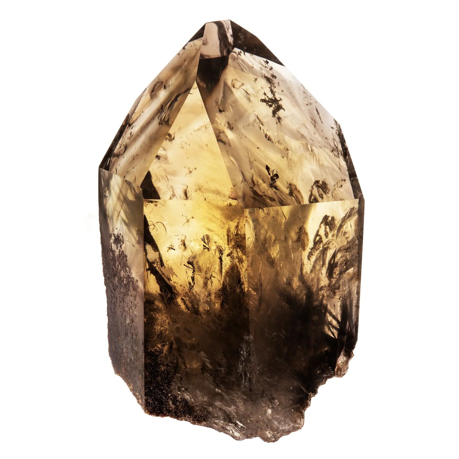 Citrine naturelle cristal poli – avec inclusions de rutile