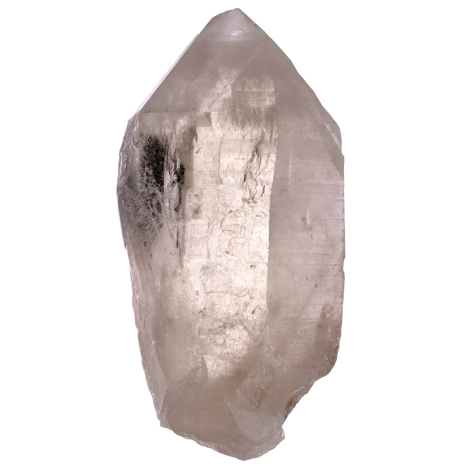 Gros cristal de citrine claire avec tourmaline verte fibreuse  – Barra do Salinas, Brésil