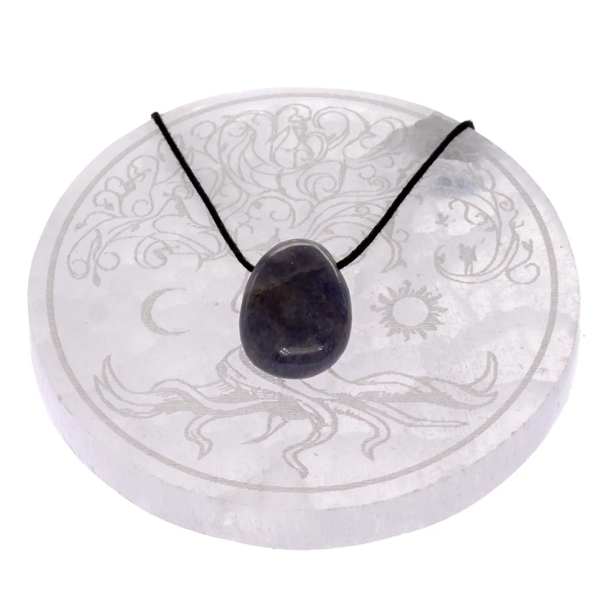 Pendentif Cordierite pierre percée - Inde