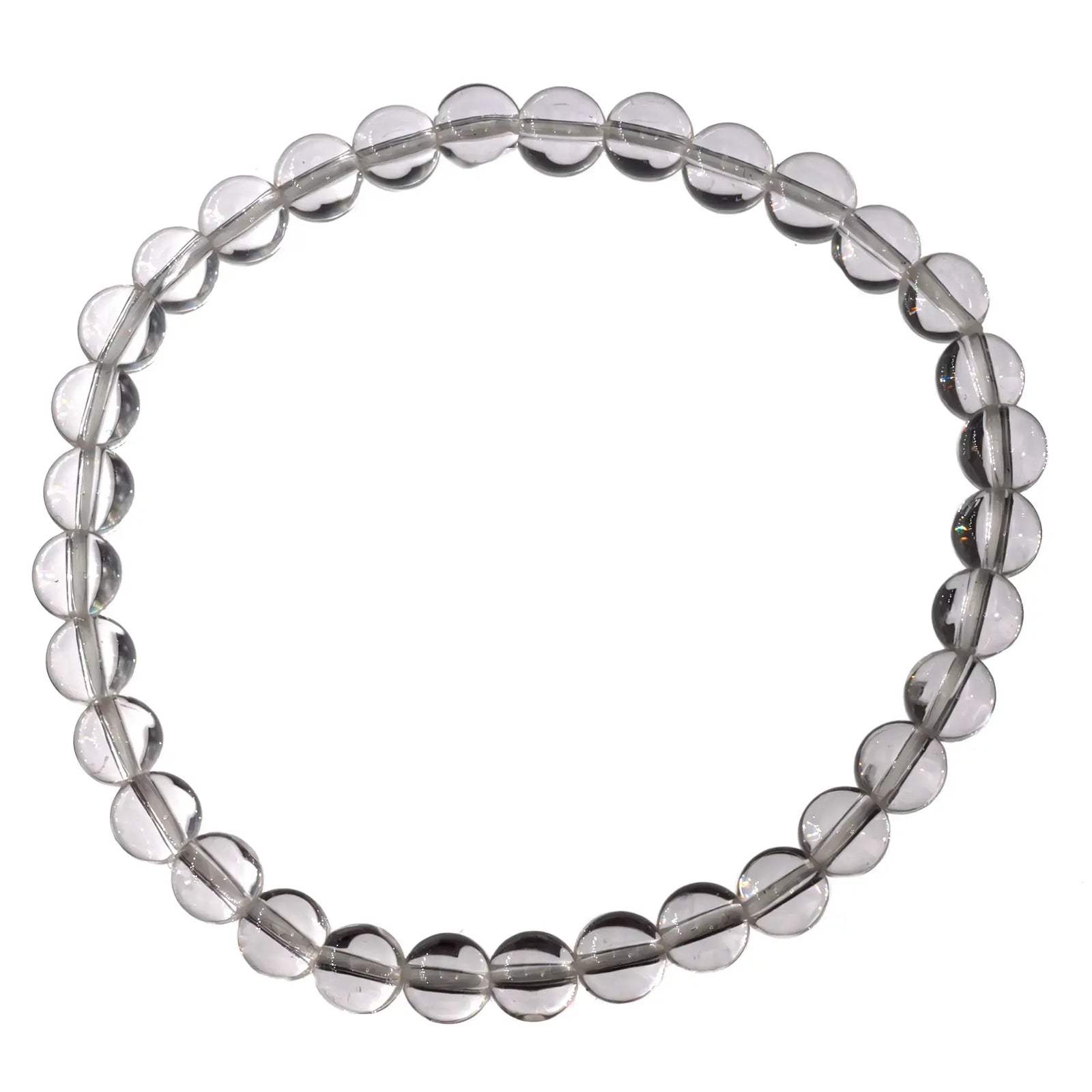 Bracelet Cristal de roche perle ronde 6 mm  - CRISTAL SOURCES