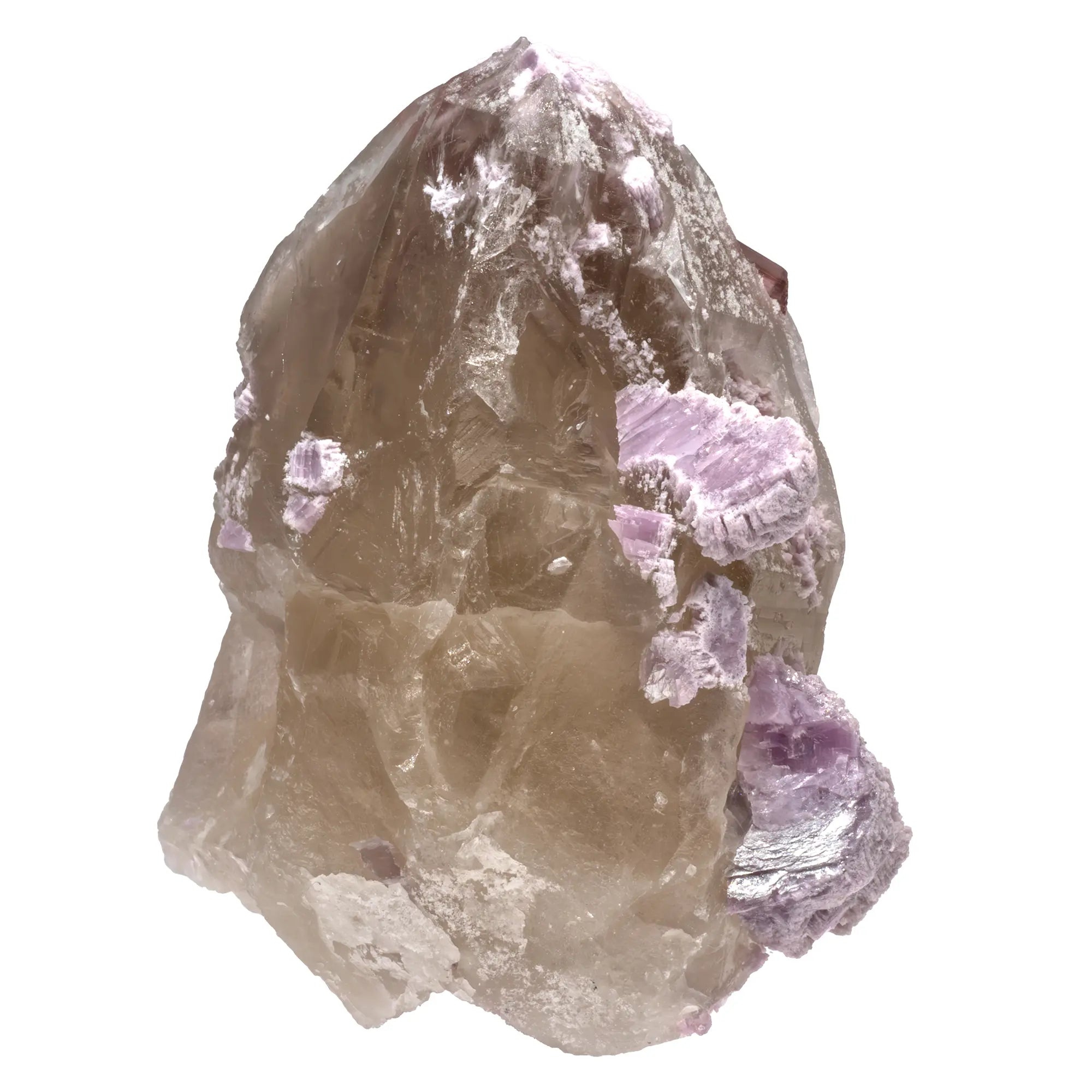 Tourmaline rose et lépidolite sur quartz - collection - CRISTAL SOURCES