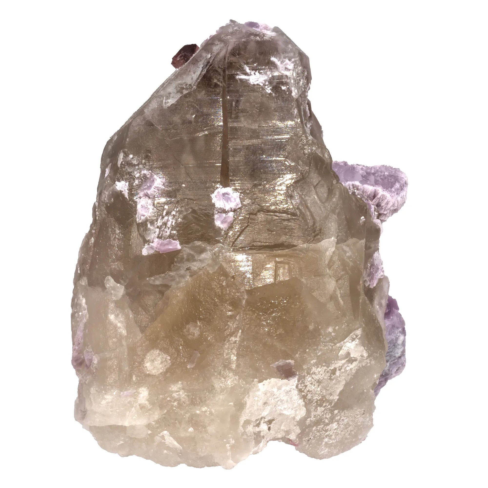 Tourmaline rose et lépidolite sur quartz - collection - CRISTAL SOURCES