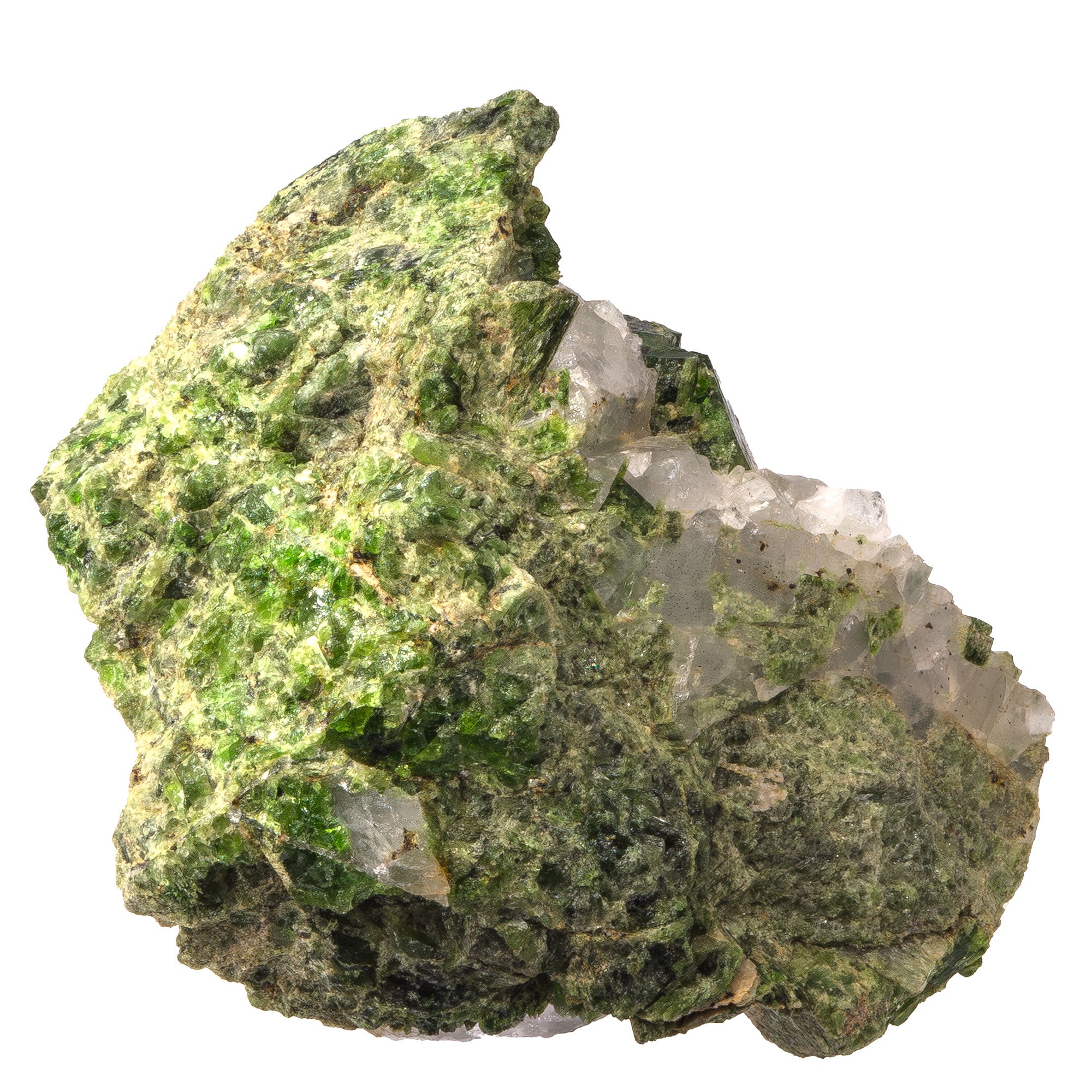 Diopside cristal brut sur gangue - Araçuai, Brésil