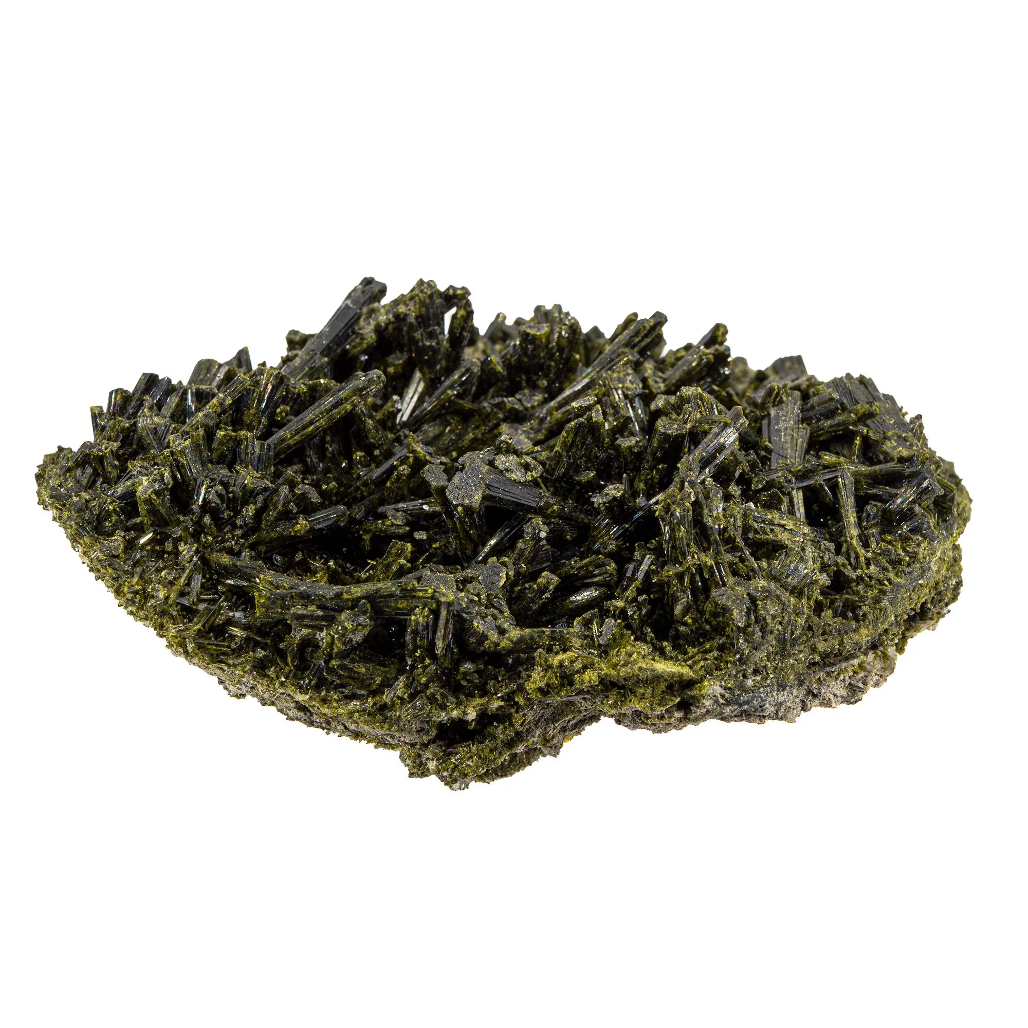 Épidote Druse Cornillon Bourg d'Oisans France spécimen rare collection Alpes Isère