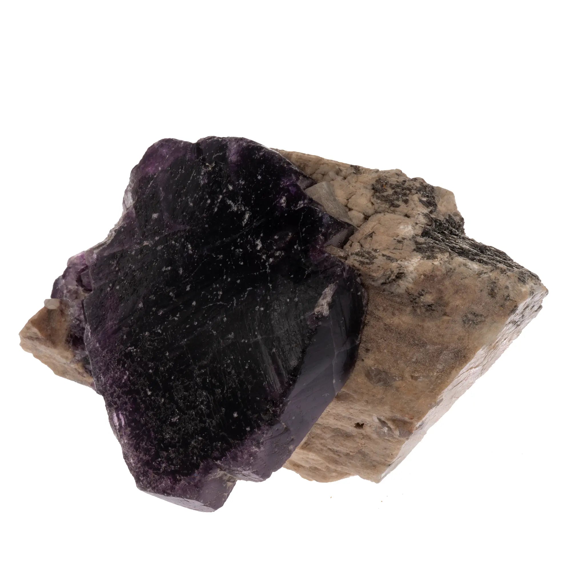 Fluorite tabulaire orthose Brésil - pièce unique vitrine minérale