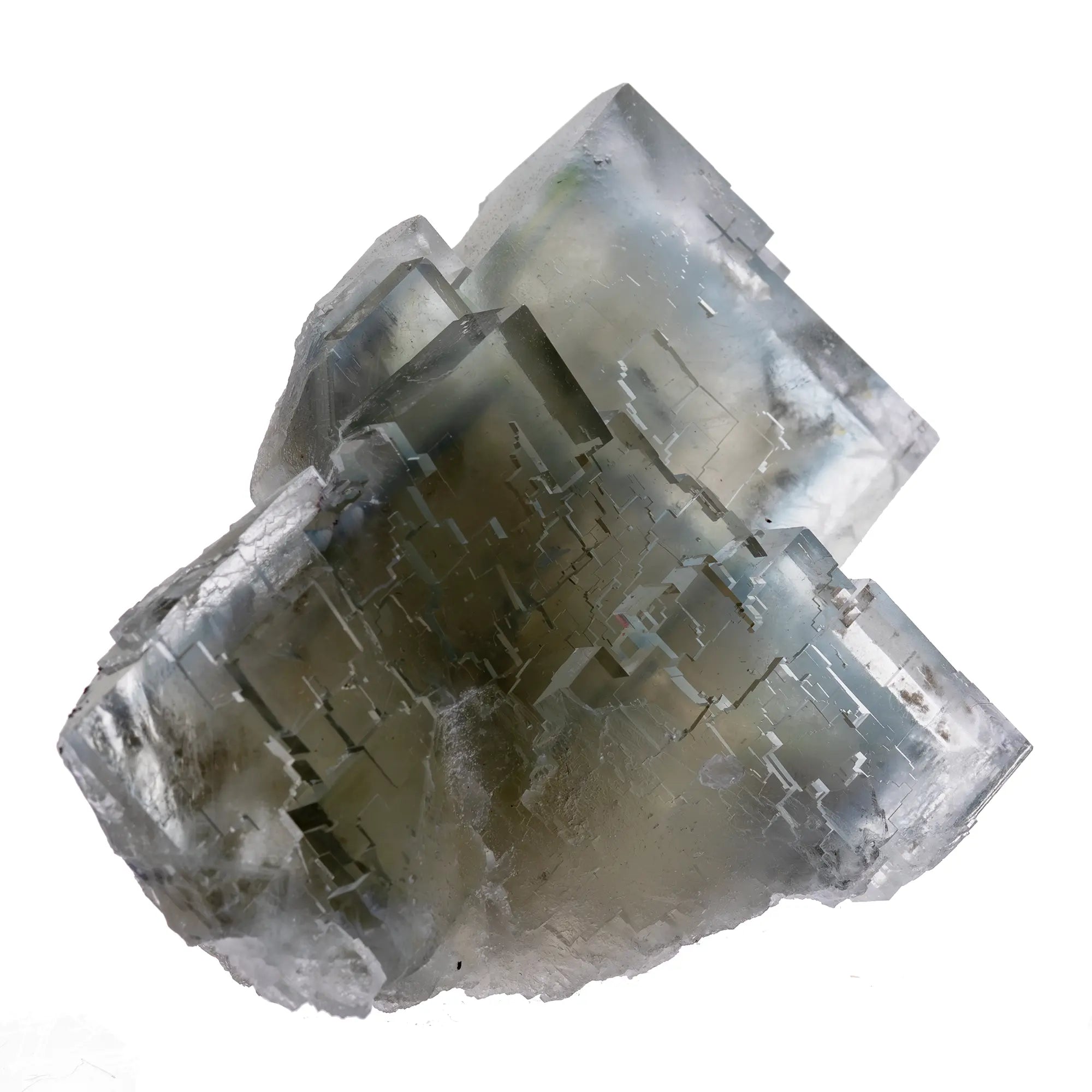 Fluorite cristaux avec fantôme bleu - Marsanges, Langeac