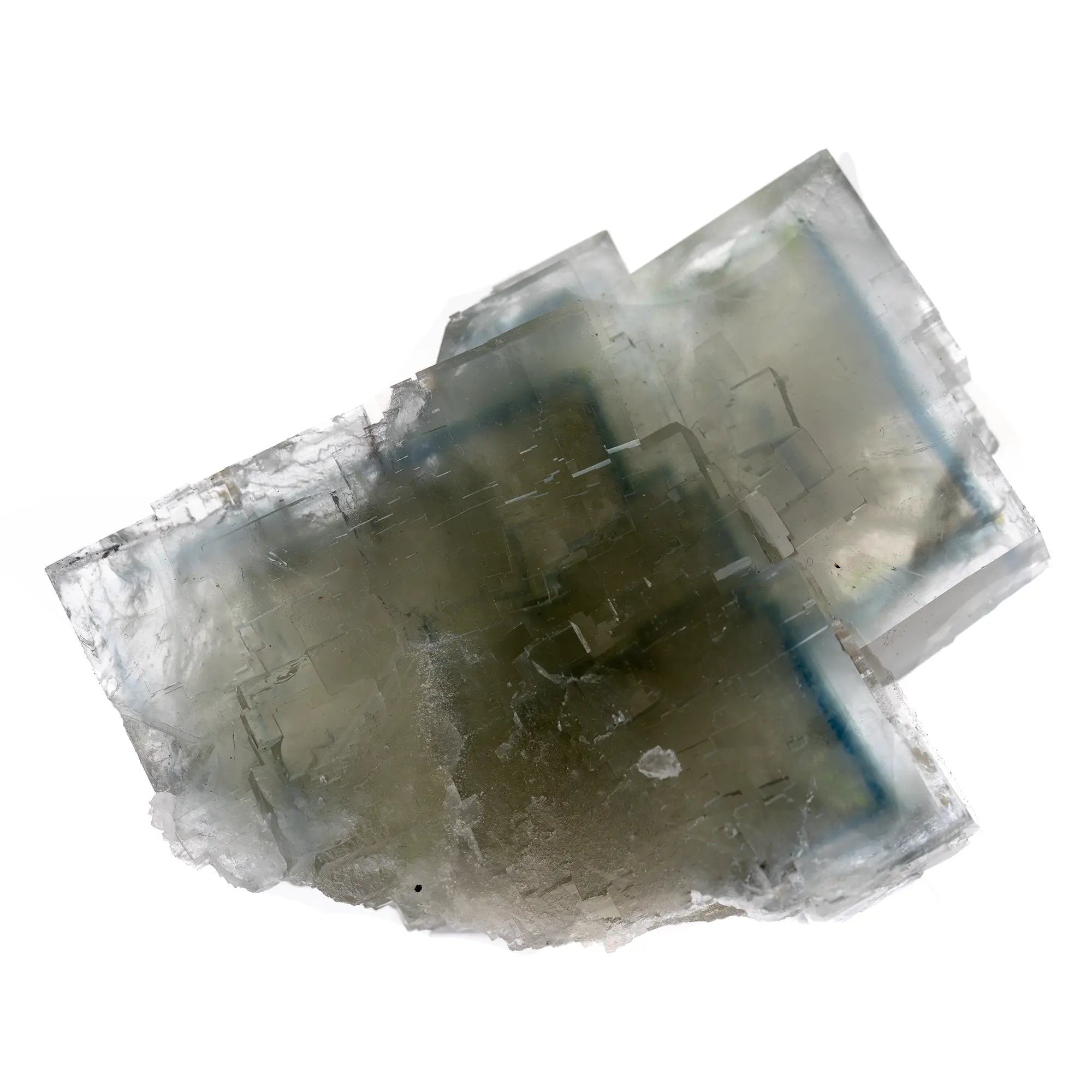 Fluorite cristaux avec fantôme bleu - Marsanges, Langeac