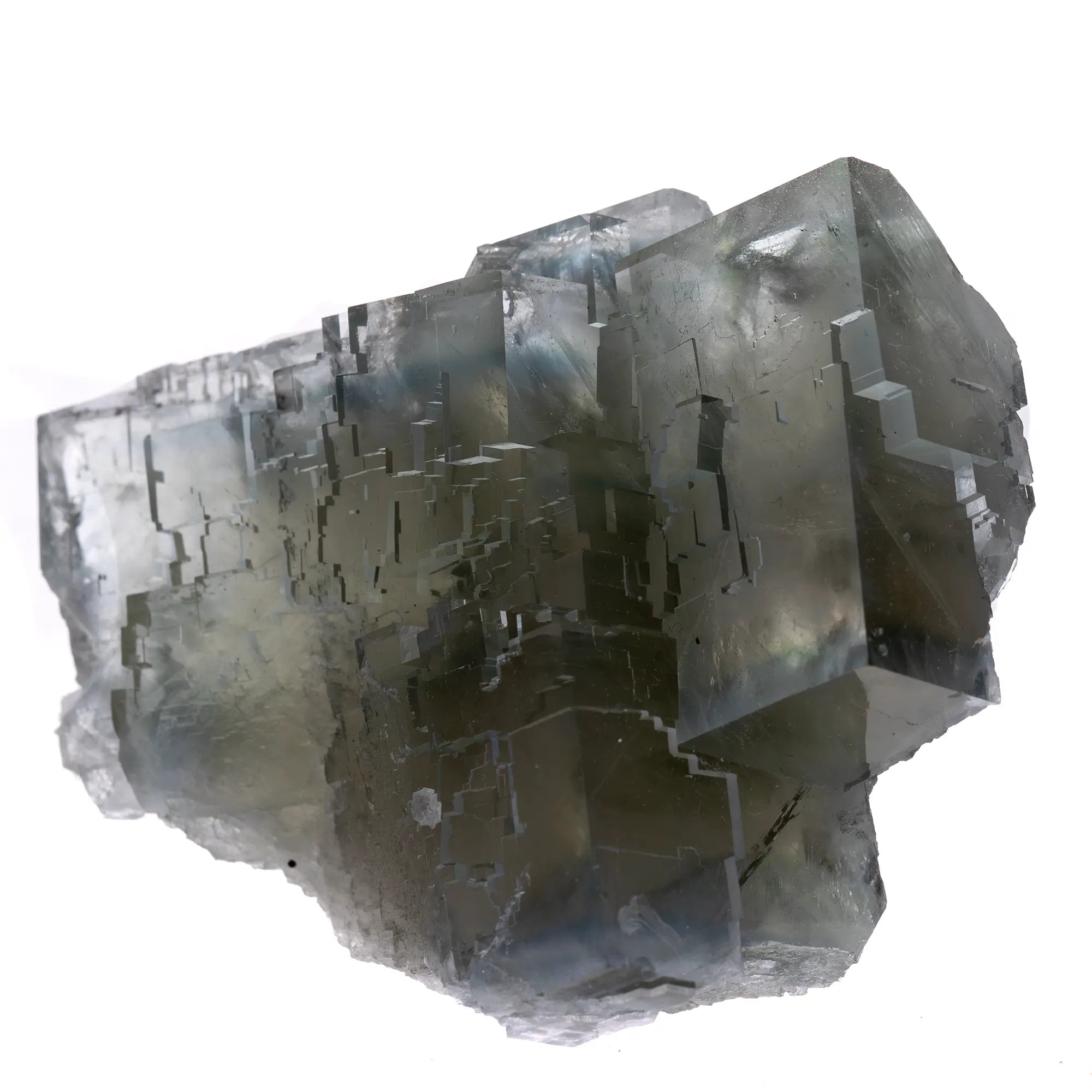 Fluorite cristaux avec fantôme bleu - Marsanges, Langeac