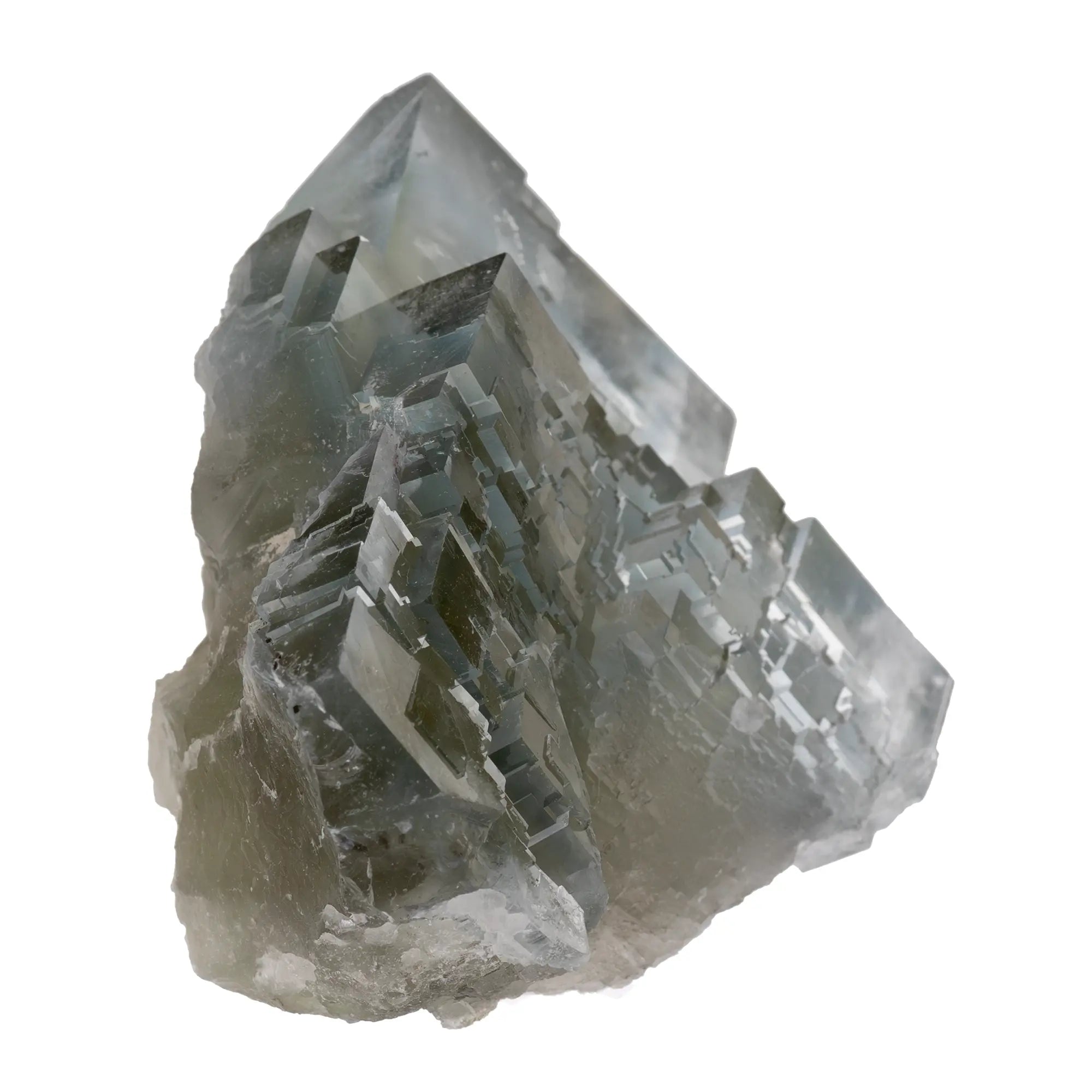 Fluorite cristaux avec fantôme bleu - Marsanges, Langeac