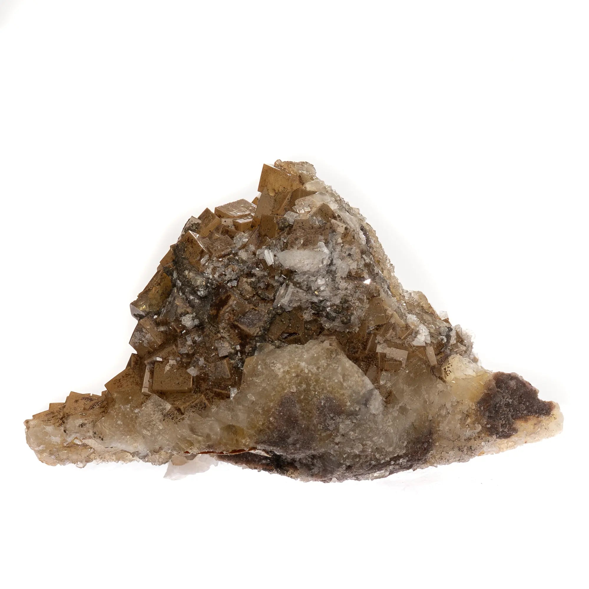 Fluorite jaune avec calcite & baryte - Villabona, Espagne