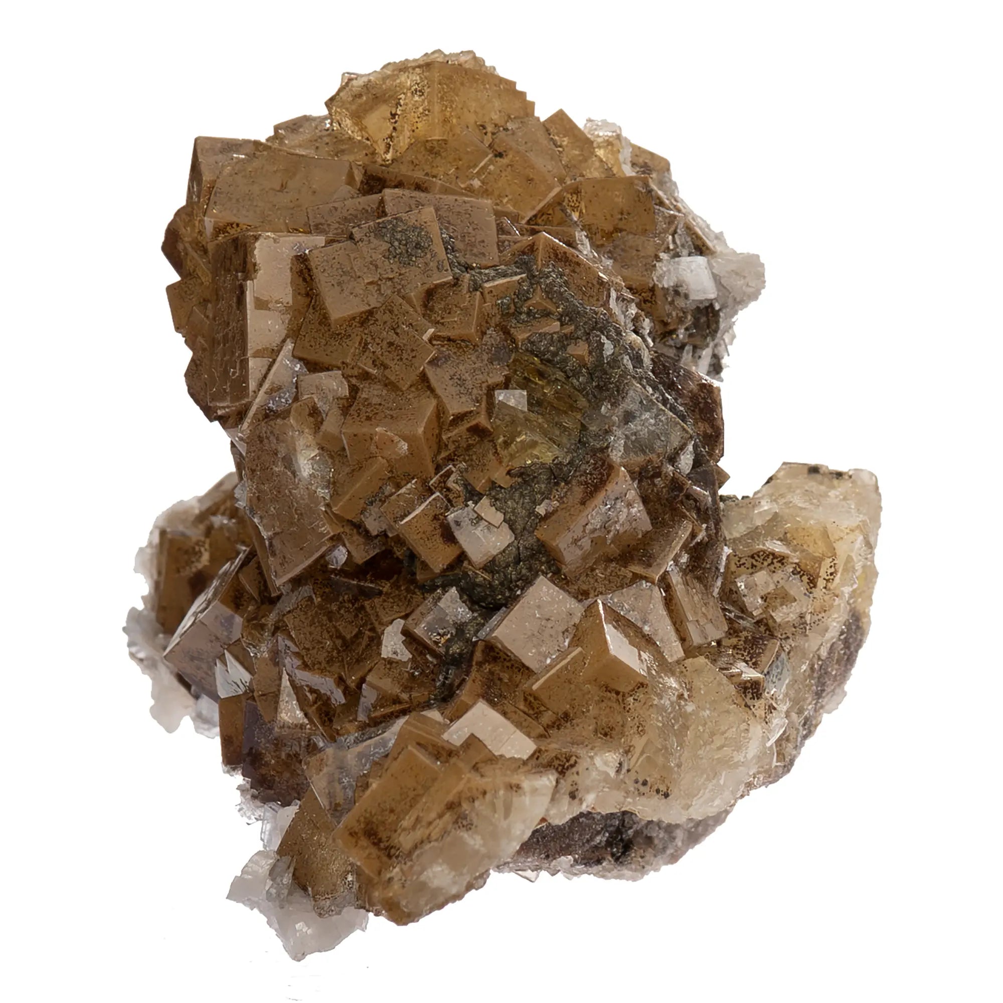 Fluorite jaune avec calcite & baryte - Villabona, Espagne