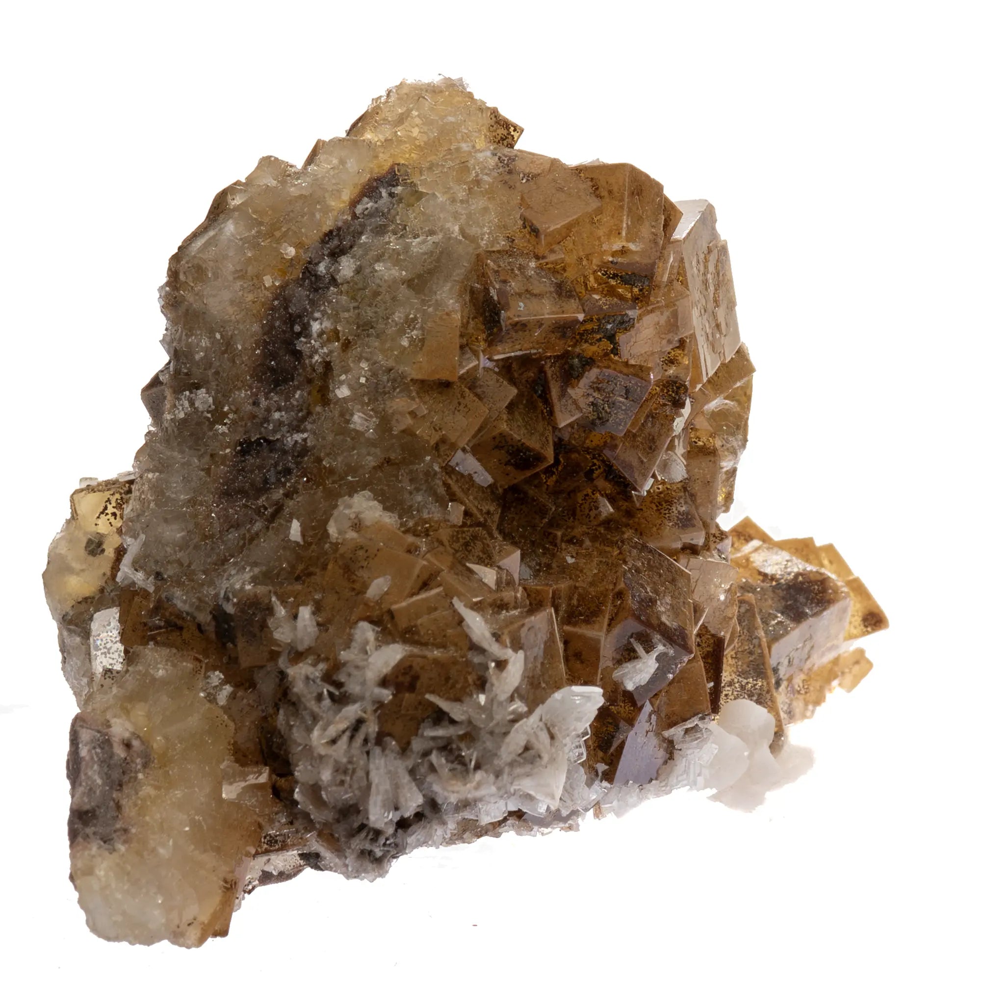 Fluorite jaune avec calcite & baryte - Villabona, Espagne