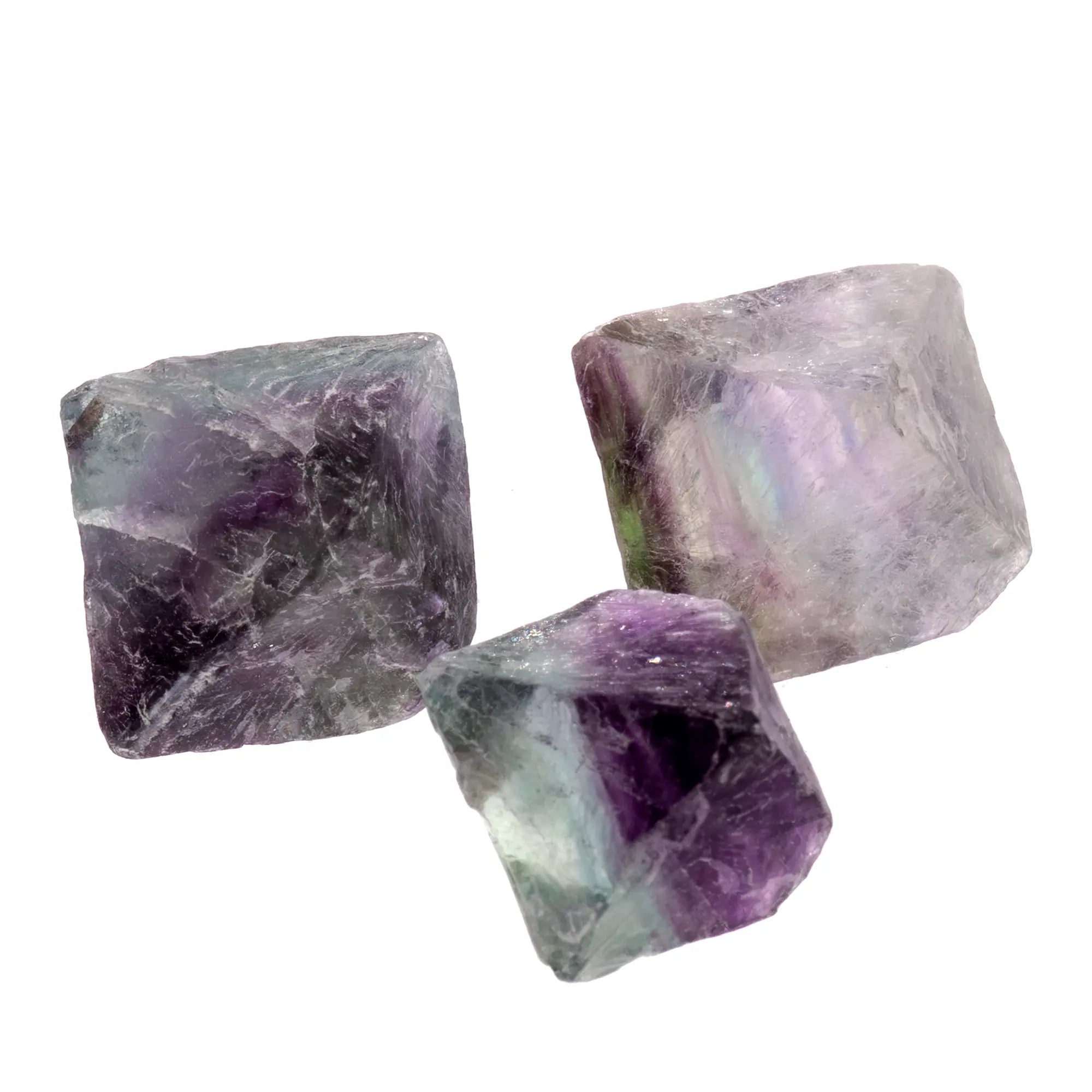 Fluorite multicolore - octaèdre brut 