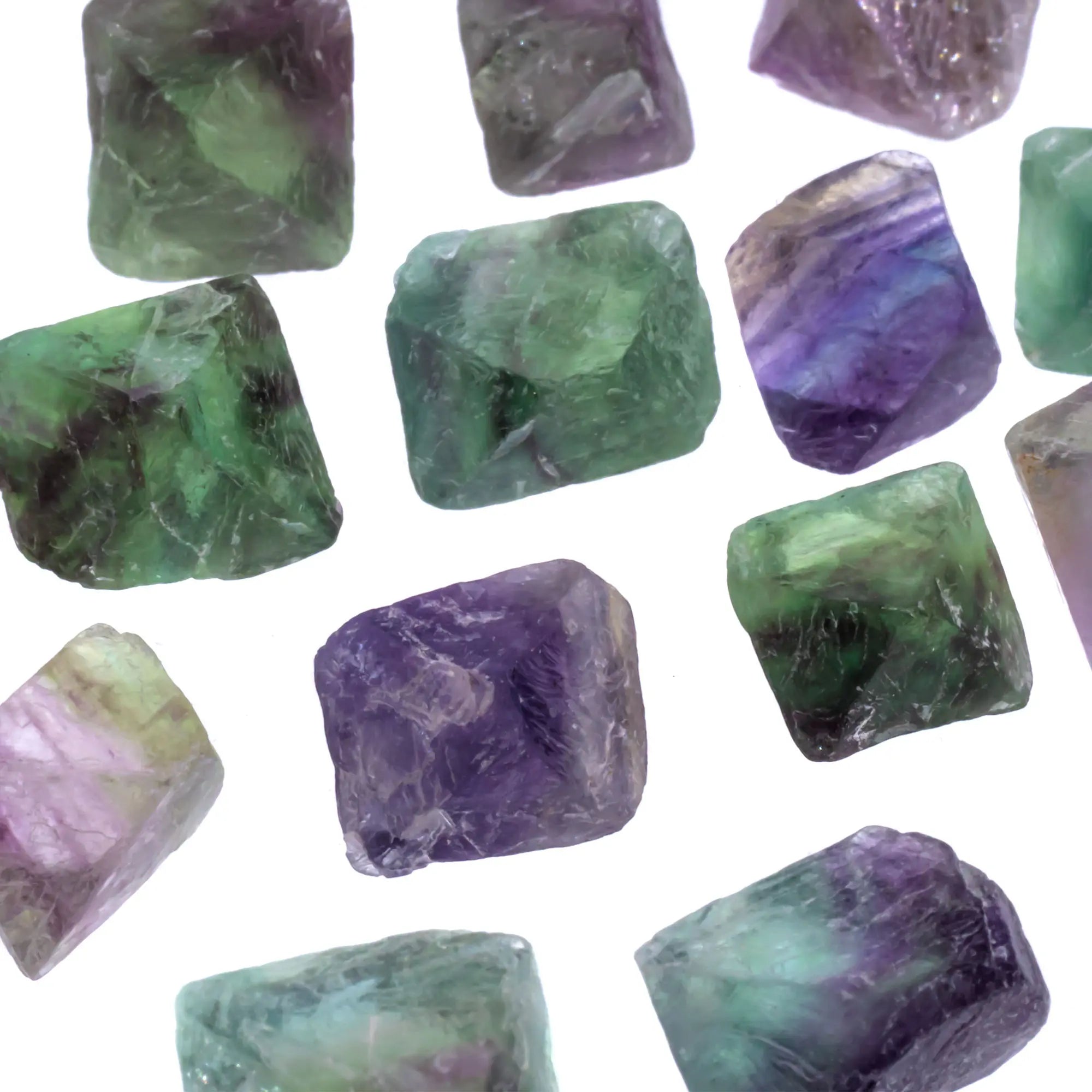 Fluorite multicolore - octaèdre brut  - CRISTAL SOURCES