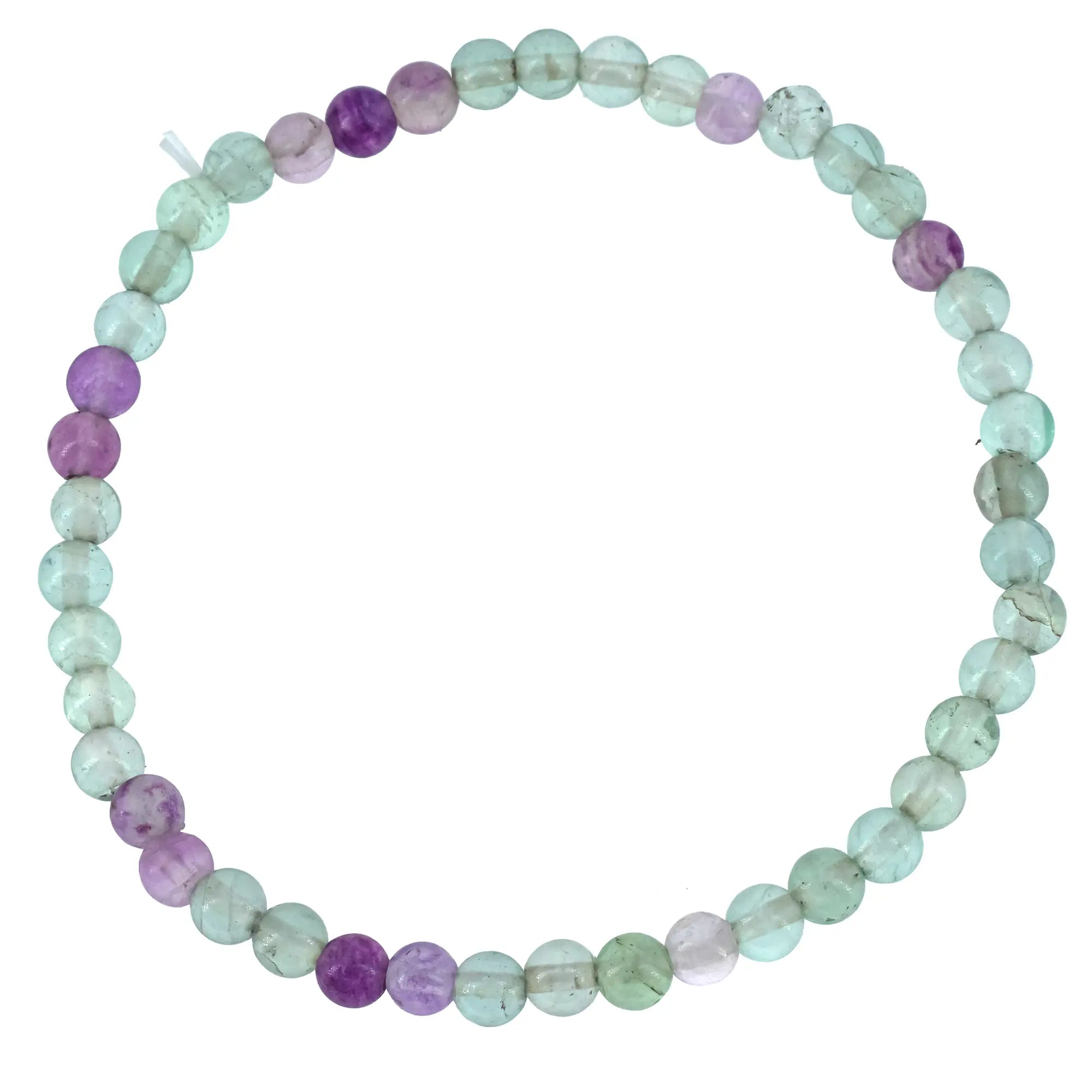 Bracelet Fluorite multicolore perle ronde 4mm  - CRISTAL SOURCES