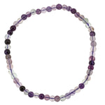 Bracelet Fluorite violette perle ronde 4mm  - CRISTAL SOURCES