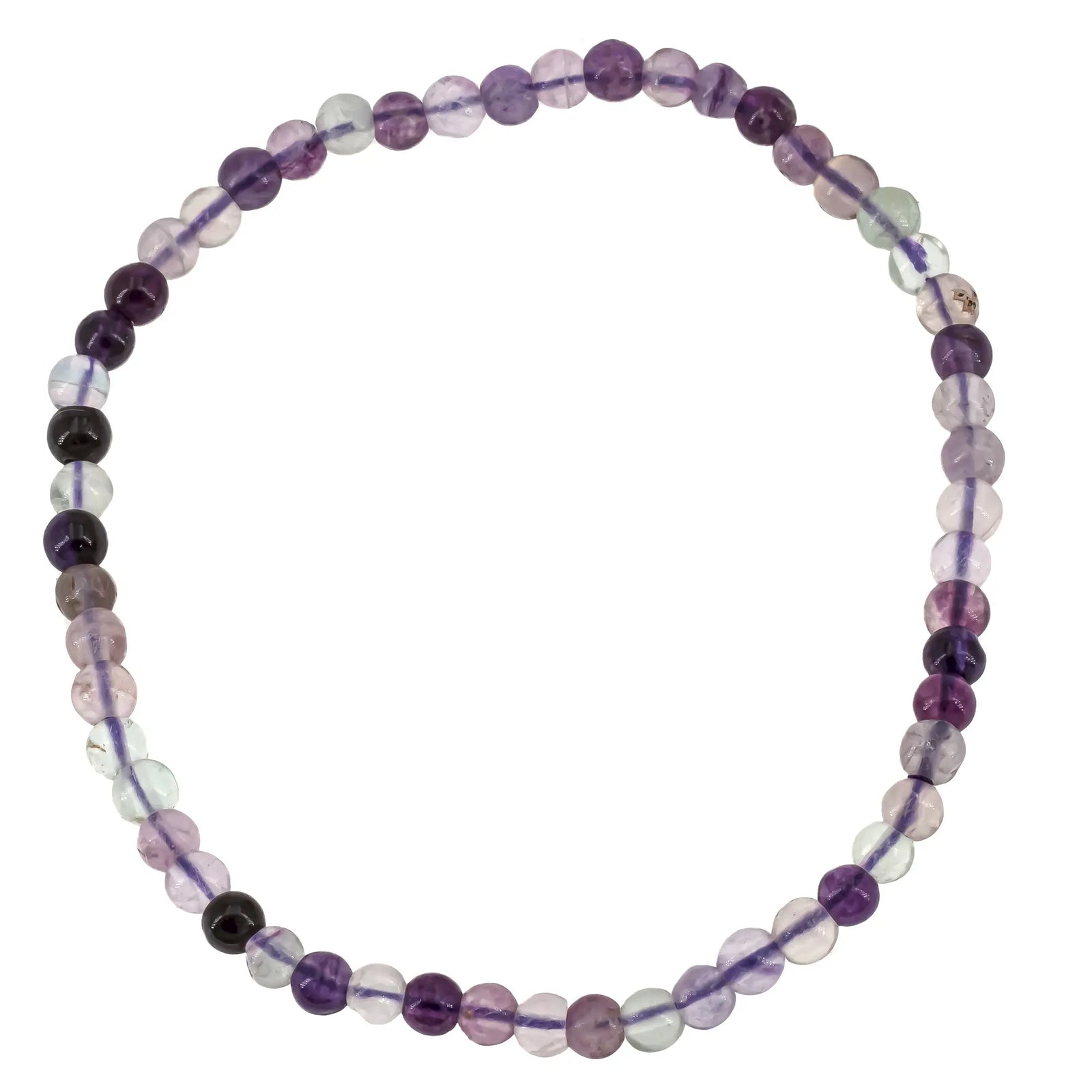 Bracelet Fluorite violette perle ronde 4mm  - CRISTAL SOURCES