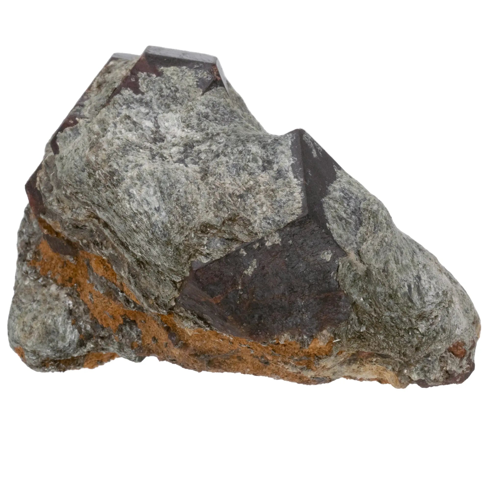 Cristaux de grenat almandin exposés sur gangue naturelle