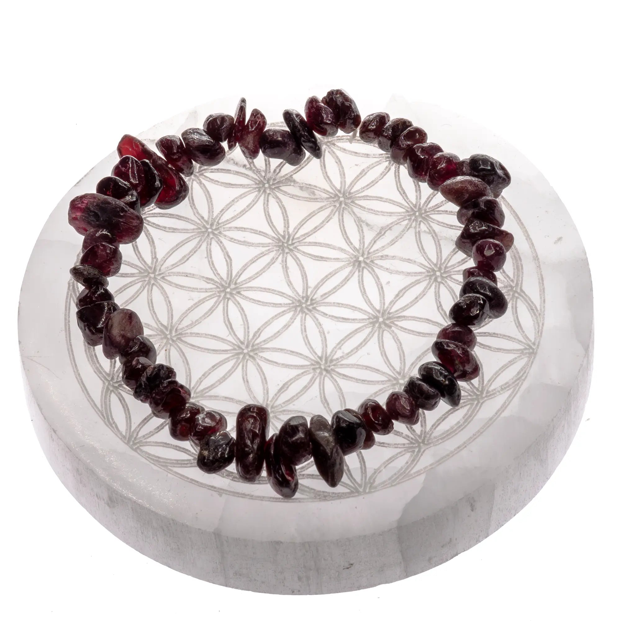 Bracelet grenat almandin baroque Inde chakra racine force courage lithothérapie