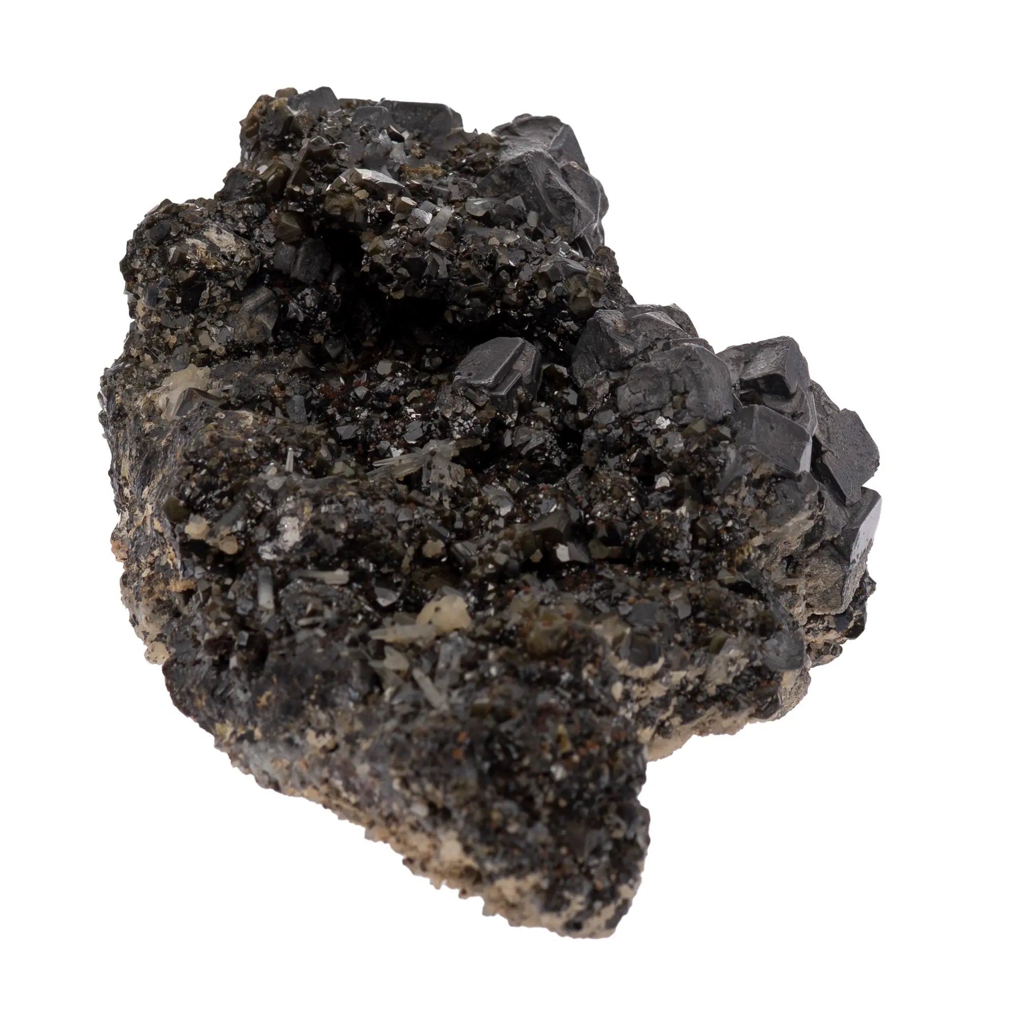 Galène cristaux sur sphalérite verte - Madan, Bulgarie - galene-cristaux-sur-sphalerite-madan-bulgarie-gal1 - CRISTAL SOURCES