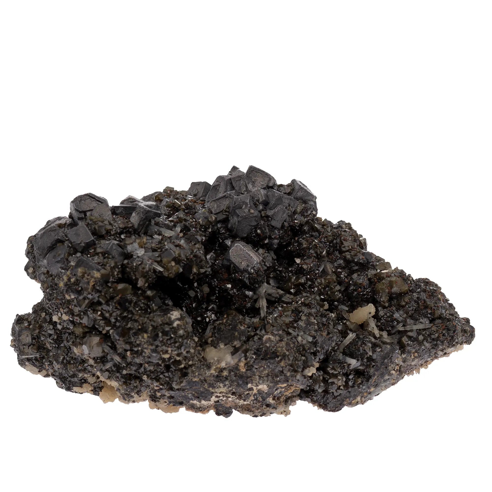 Galène cristaux sur sphalérite verte - Madan, Bulgarie - galene-cristaux-sur-sphalerite-madan-bulgarie-gal1 - CRISTAL SOURCES