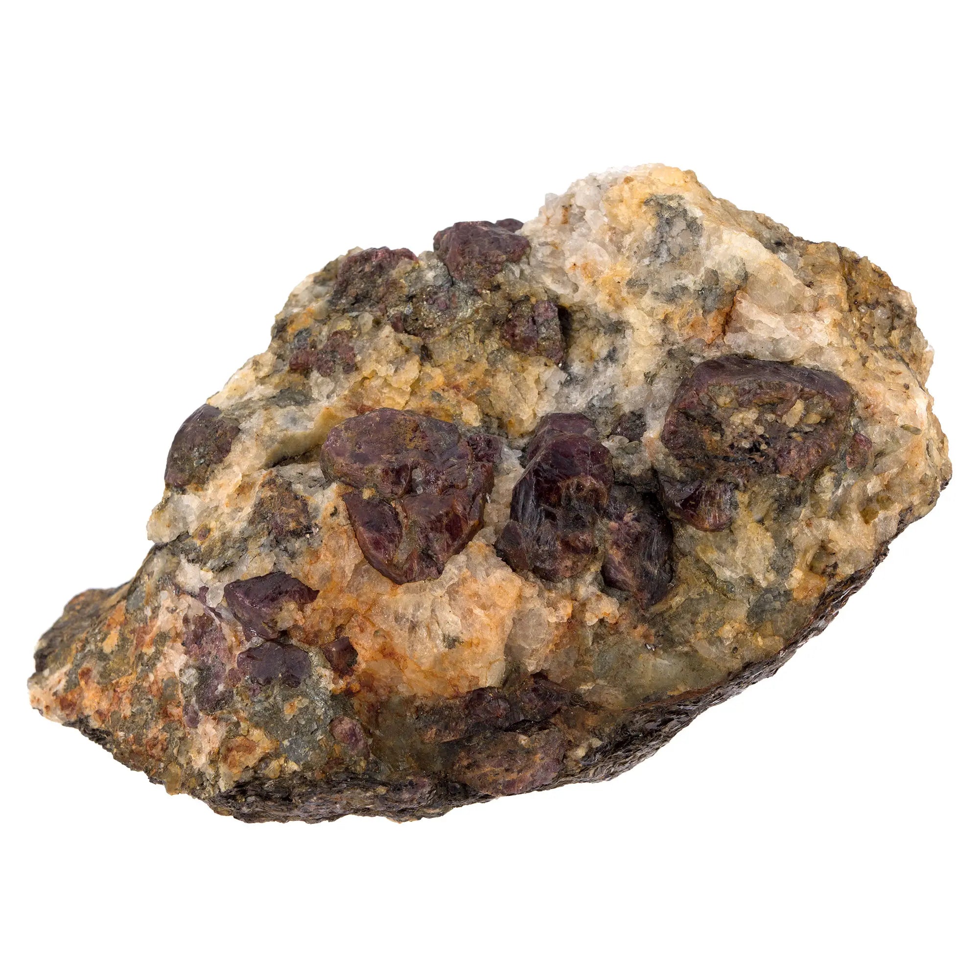 cristaux de grenat naturel dans gangue claire