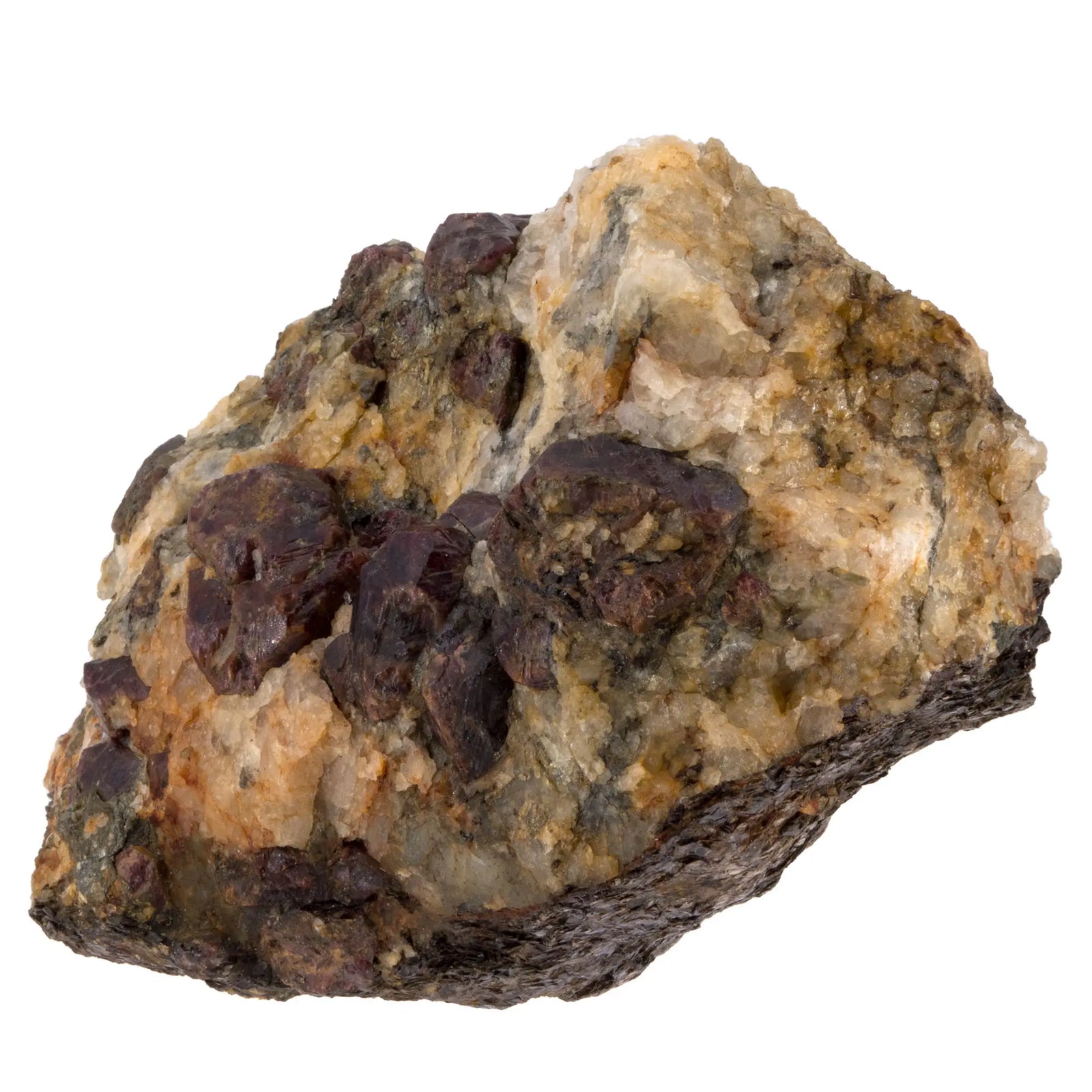 grenat rhodolite brut sur matrice Brokke Norvège