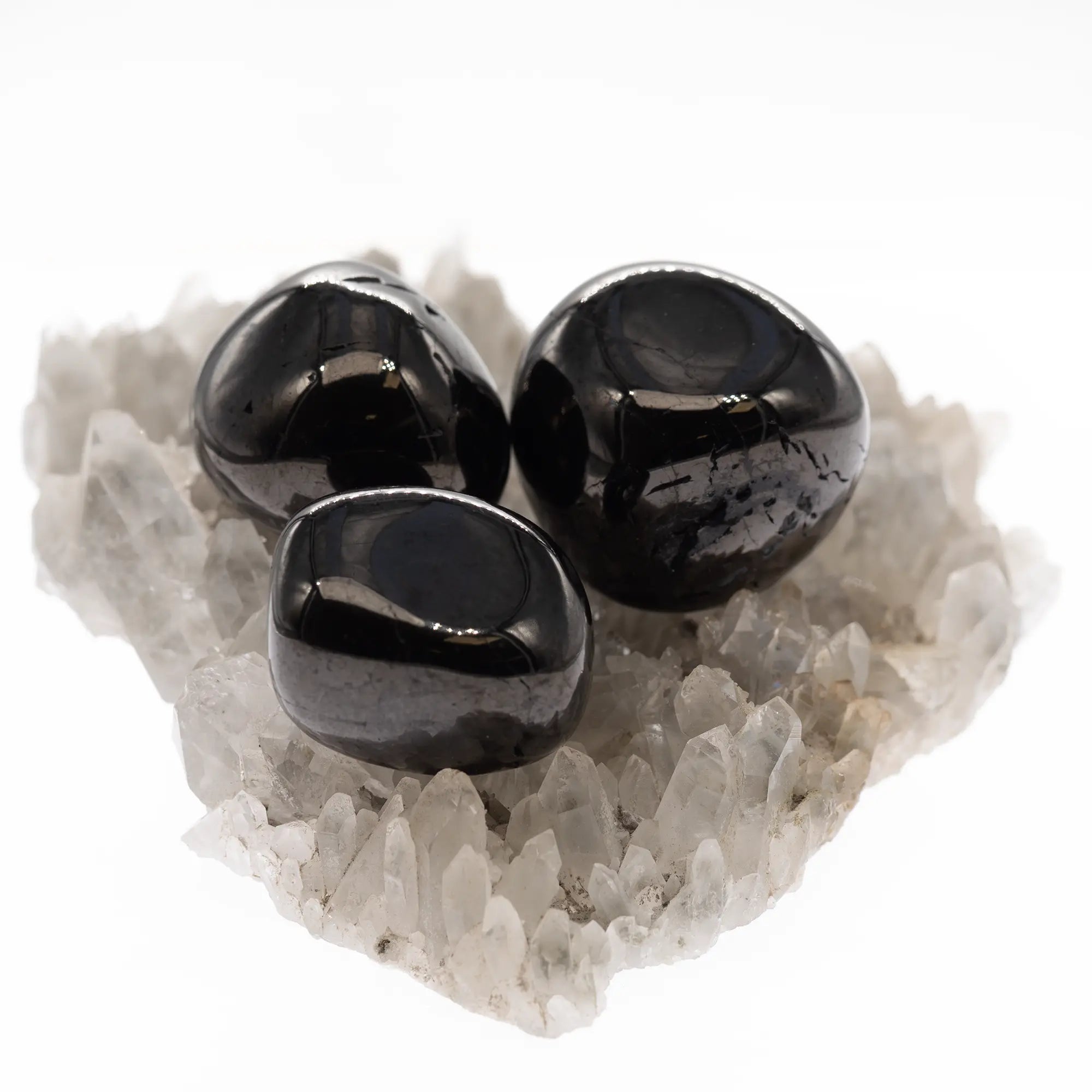 Pierre roulée en jais, minéral fossile léger et transportable