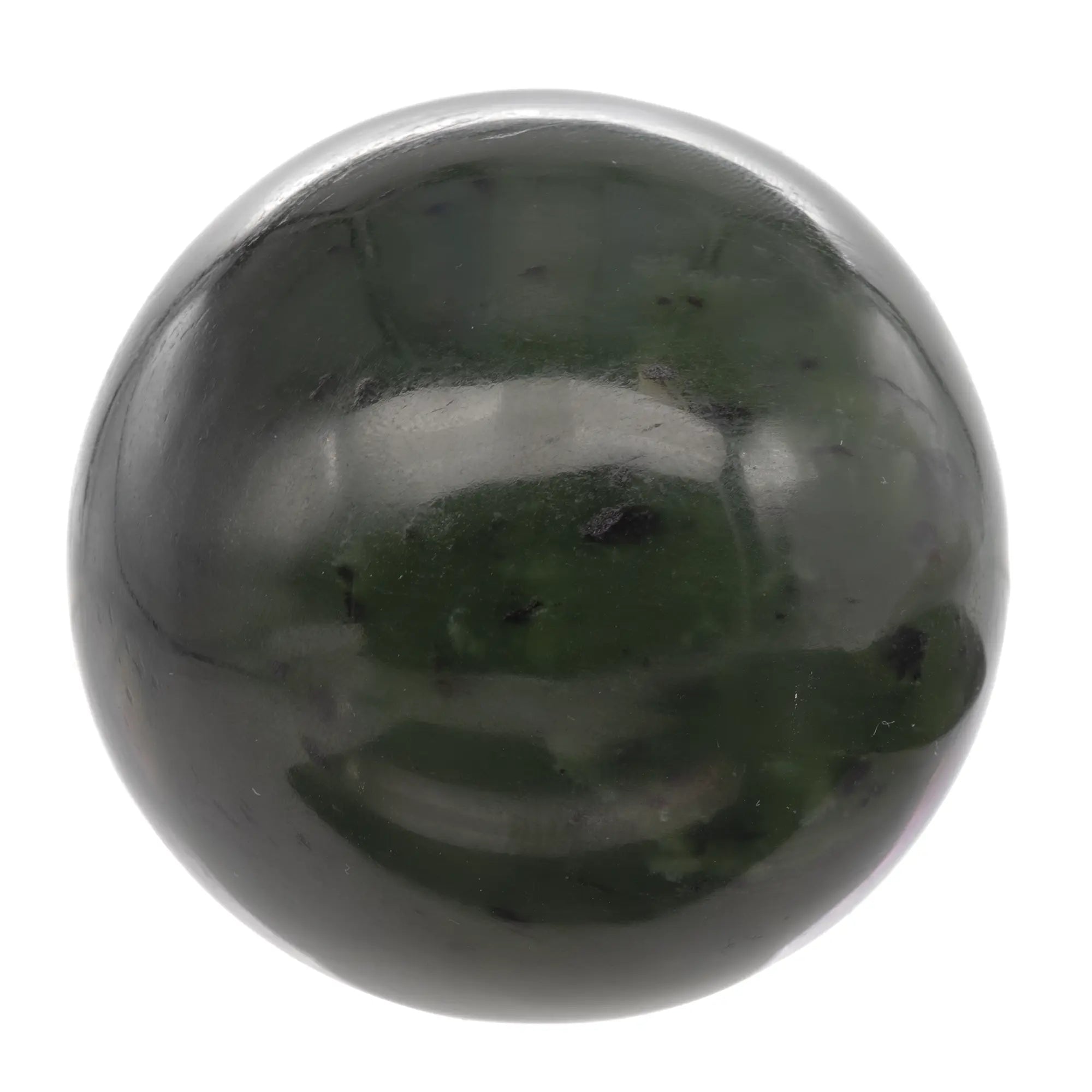 "Sphère Jade Néphrite 351g 6.1cm Canada pierre verte polie naturelle collection