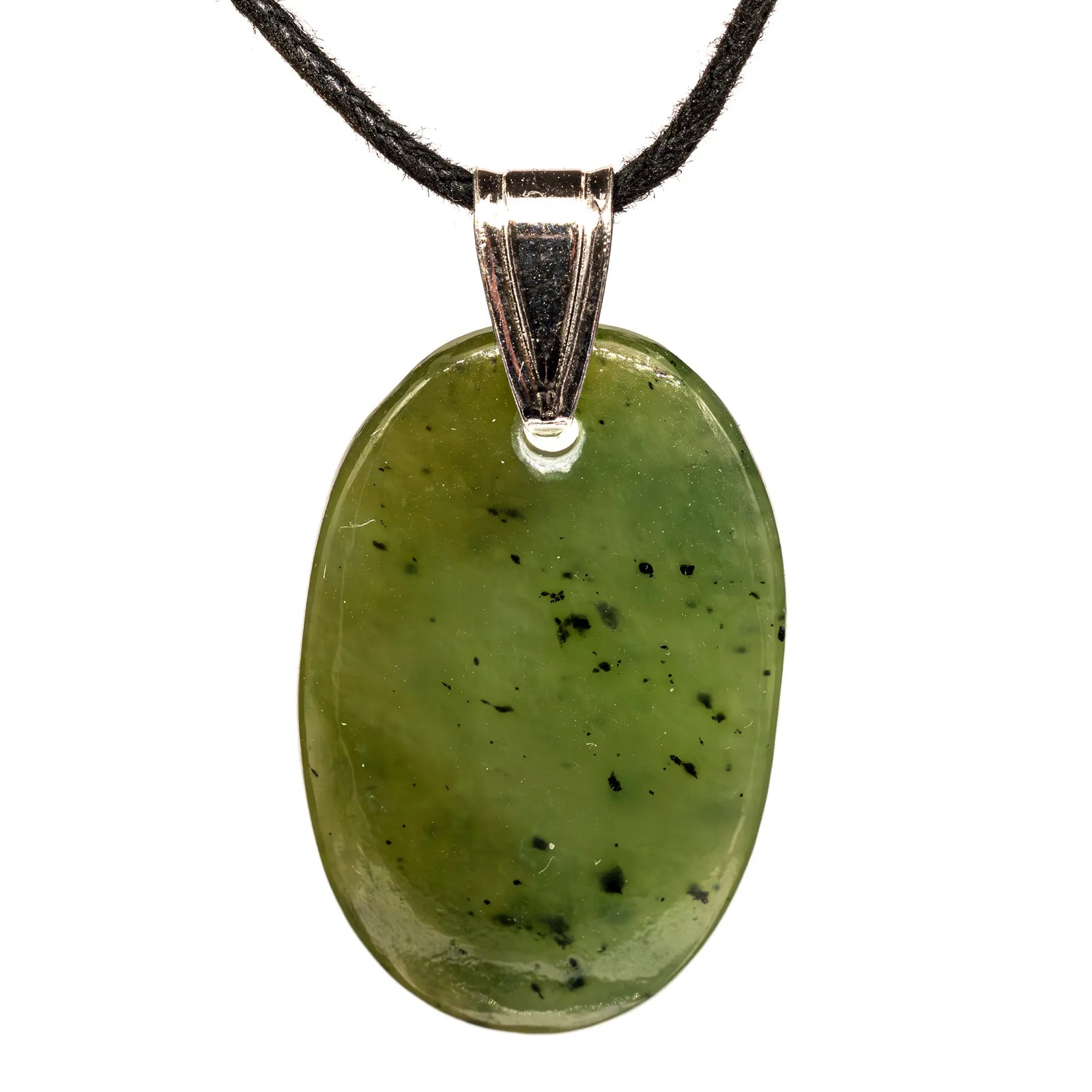 Pendentif jade néphrite argent - 3 à 3,5 cm - CRISTAL SOURCES