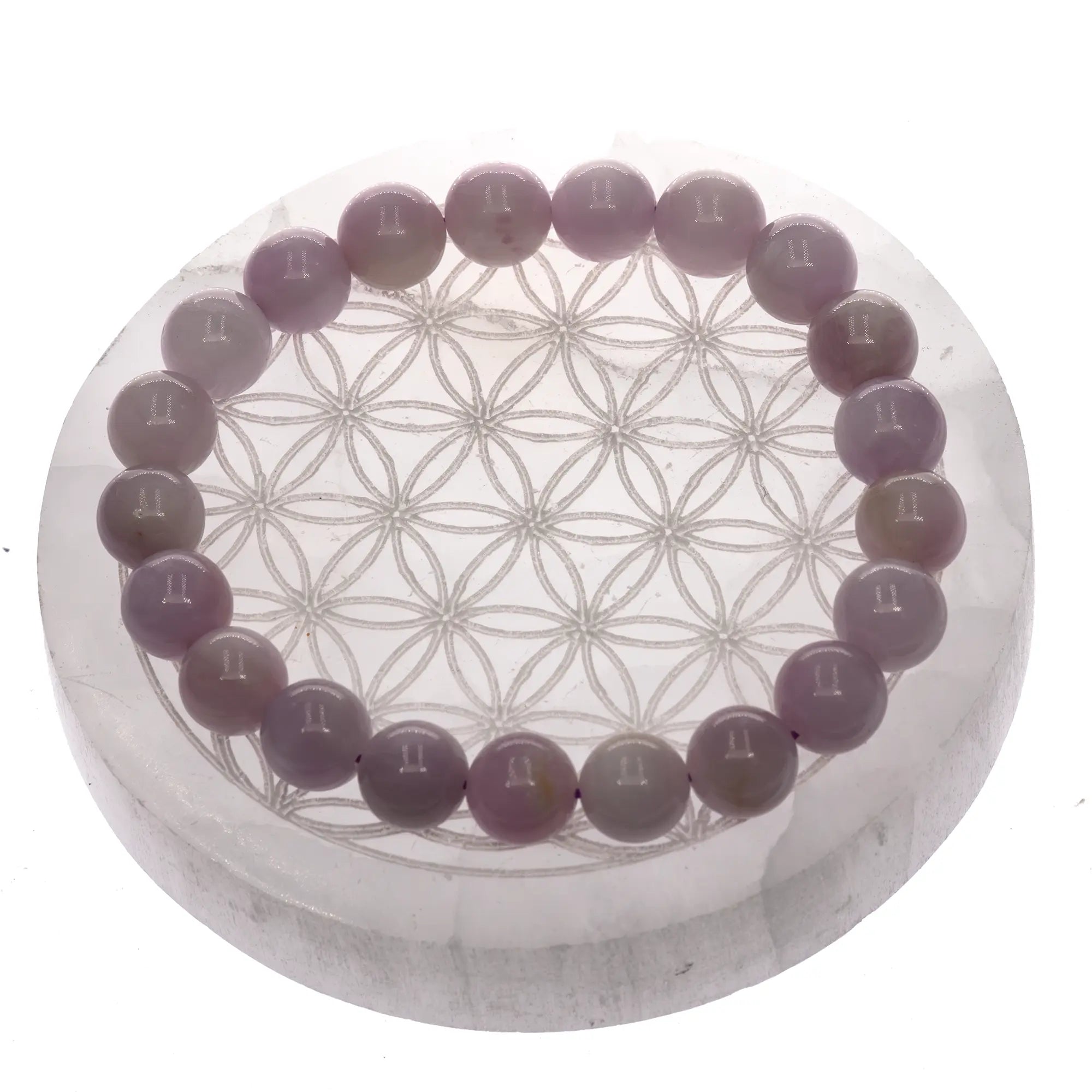 Bracelet kunzite rose 18.5cm Brésil chakra cœur émotions calme